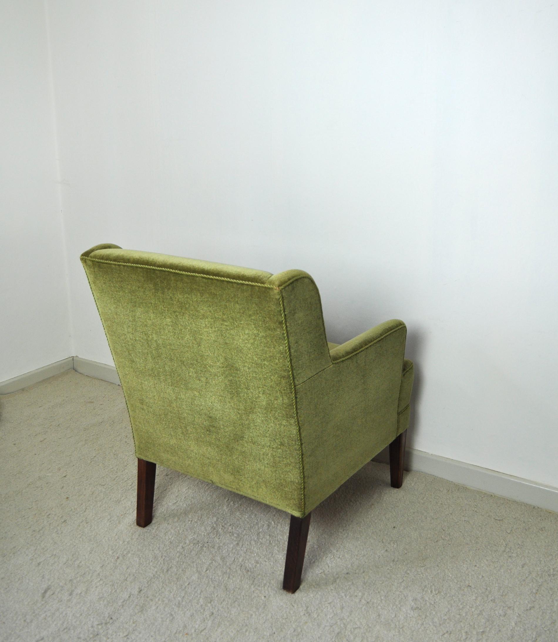 green velvet armchair