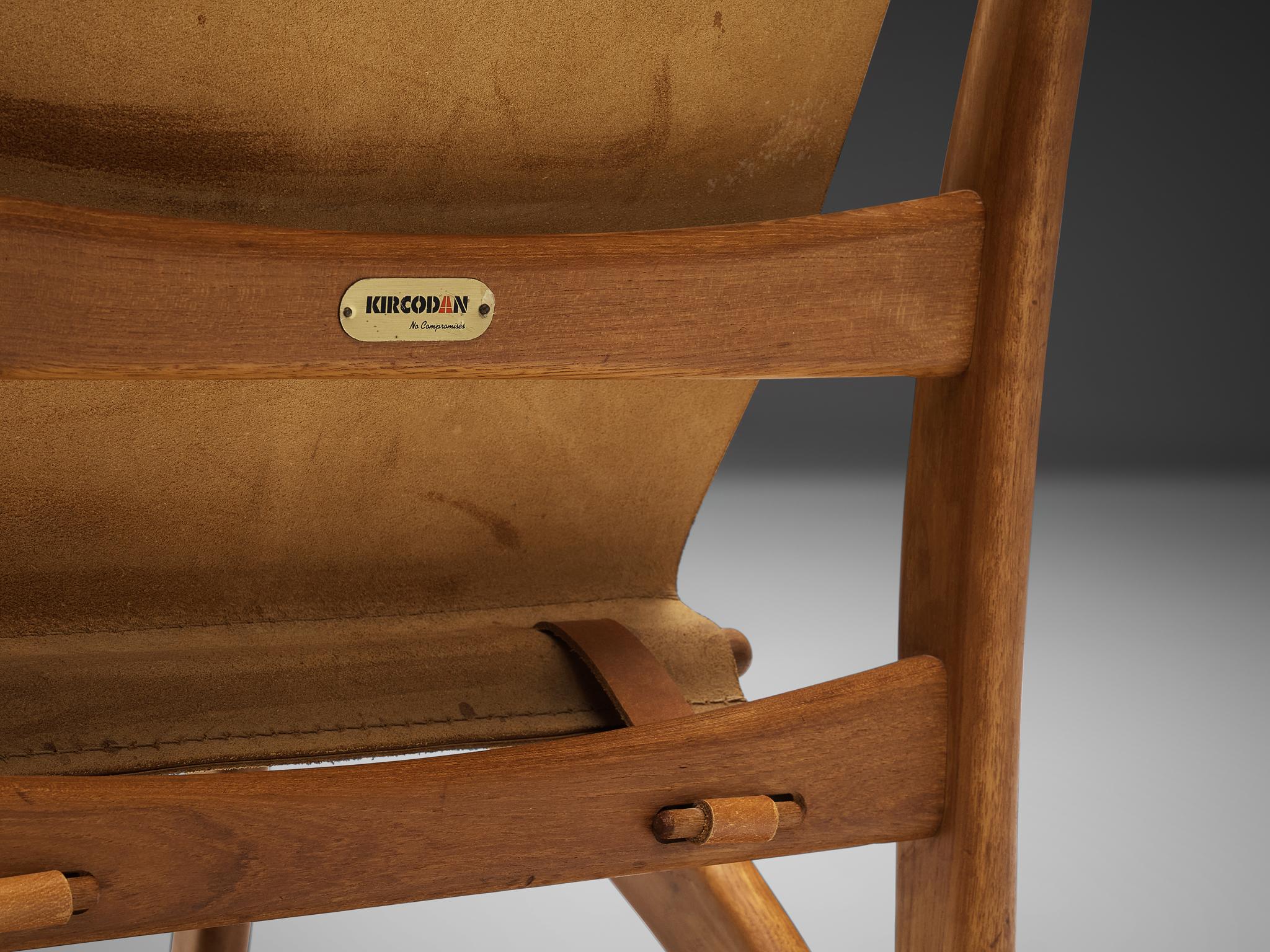 Dänischer Mid-Century Modern-Loungesessel aus Teakholz und cognacfarbenem Leder im Angebot 5