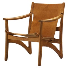 Danish Mid-Century Modern Lounge Chair in Teak and Cognac Leather