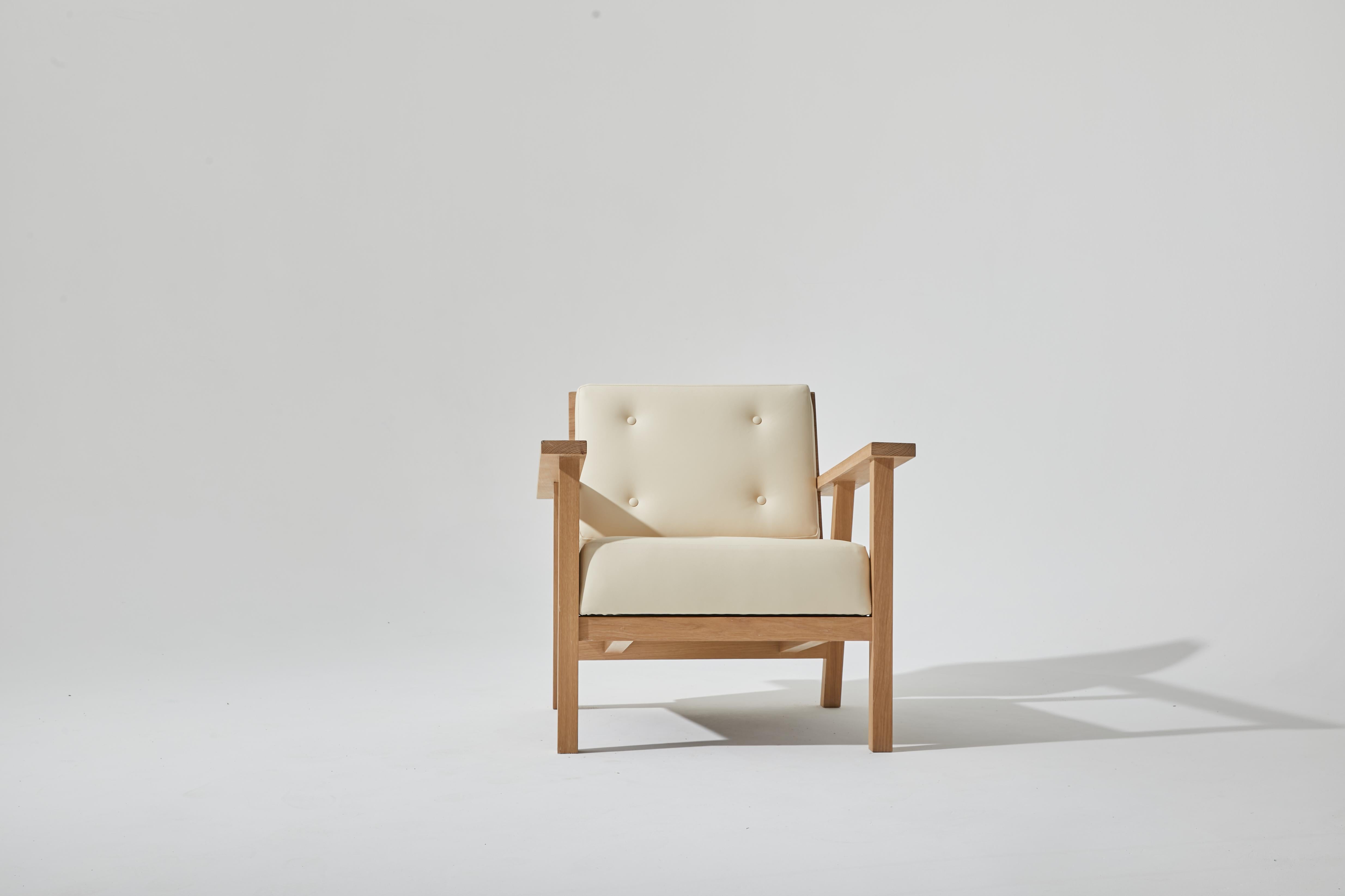 The SH01 Chair was designed at just the right angle for lounging or working. I went through many prototypes and styles to find the fit that felt just right with the best support and comfort. It is made using traditional mortise and tenon joinery