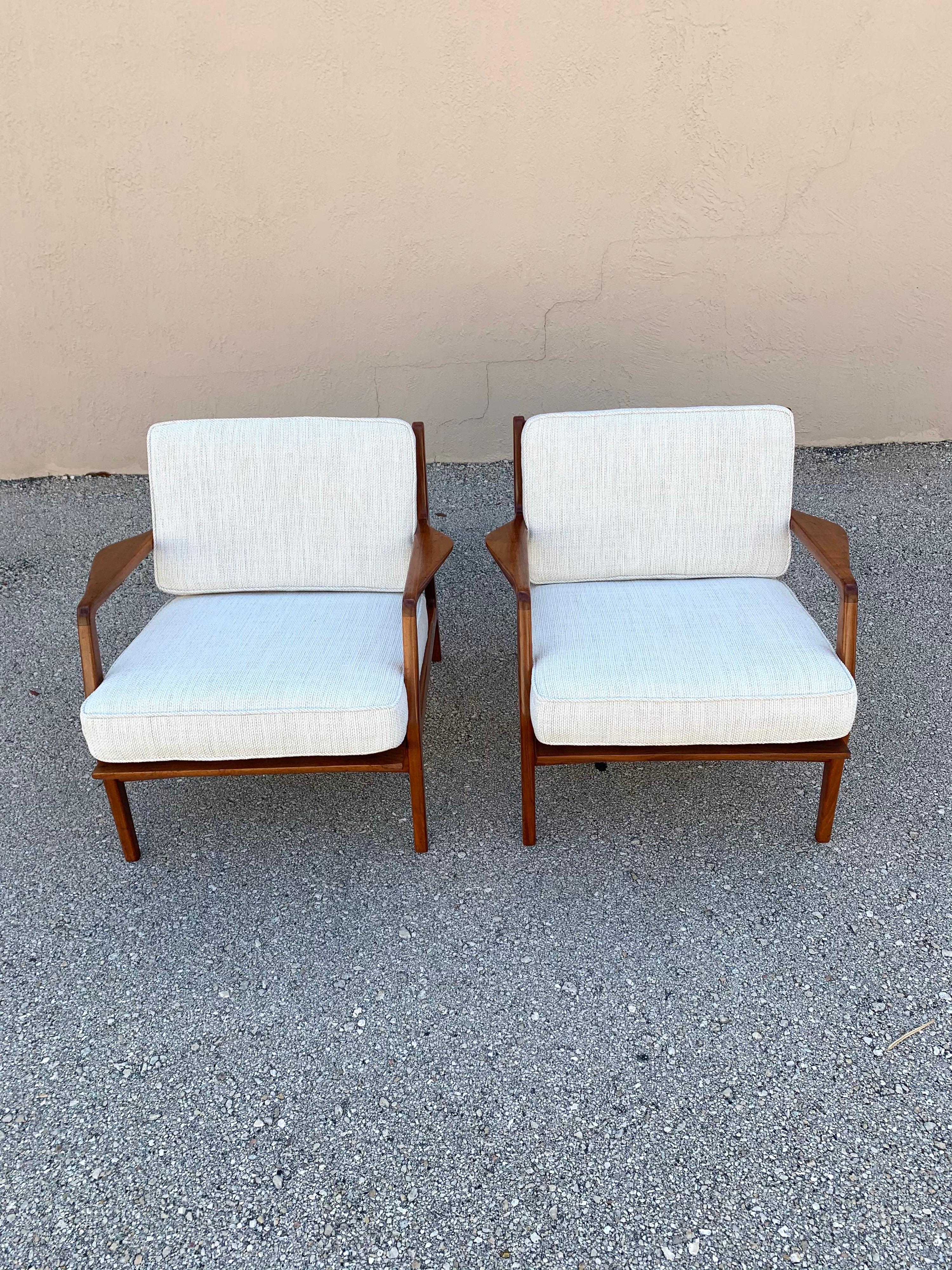 Mid-20th Century Danish Mid-Century Modern Lounge Chairs by IB Kofod Larsen, a Pair