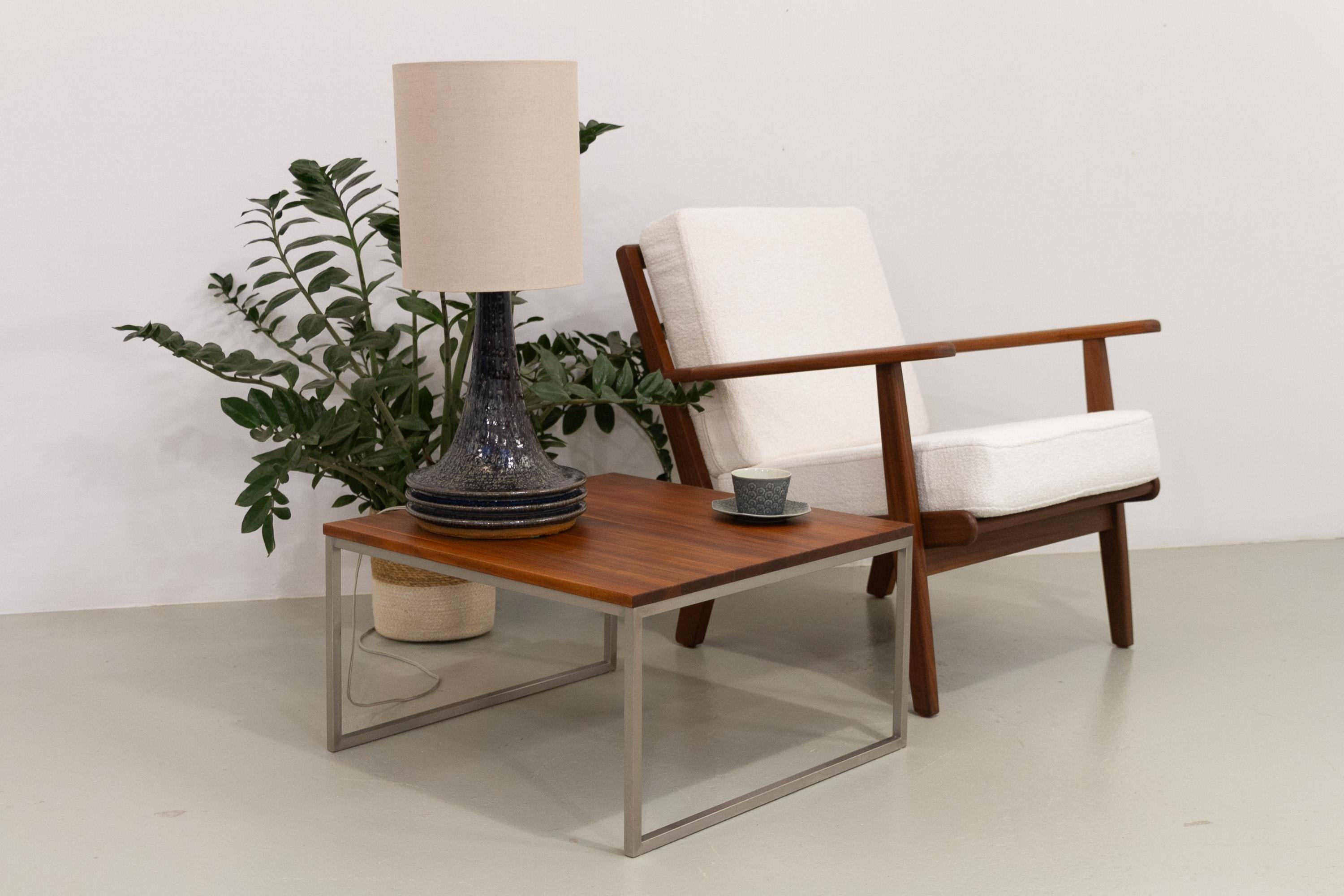Danish Mid-Century Modern Lounge Table in Solid Teak and Steel, 1960s. For Sale 7