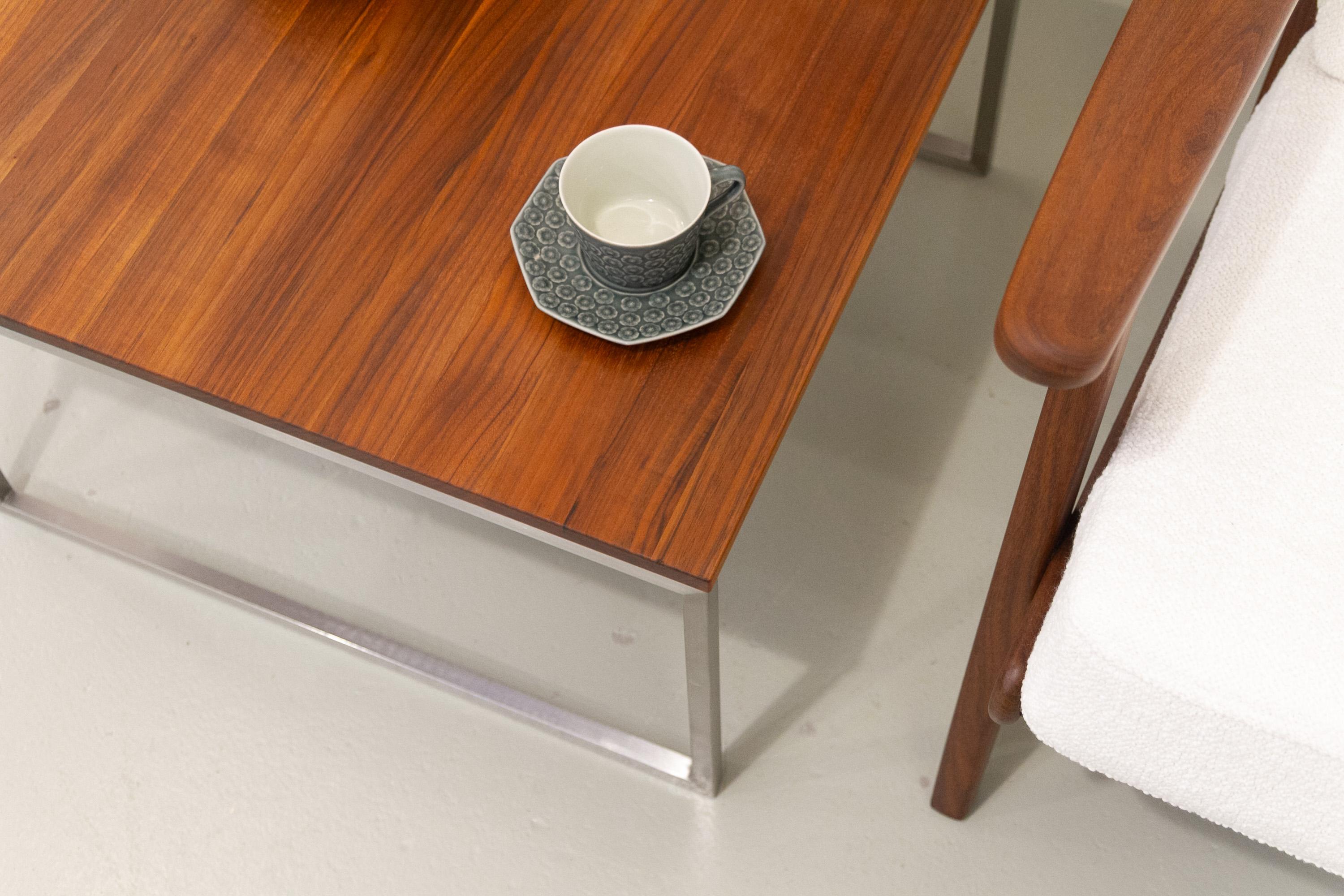 Danish Mid-Century Modern Lounge Table in Solid Teak and Steel, 1960s. For Sale 10