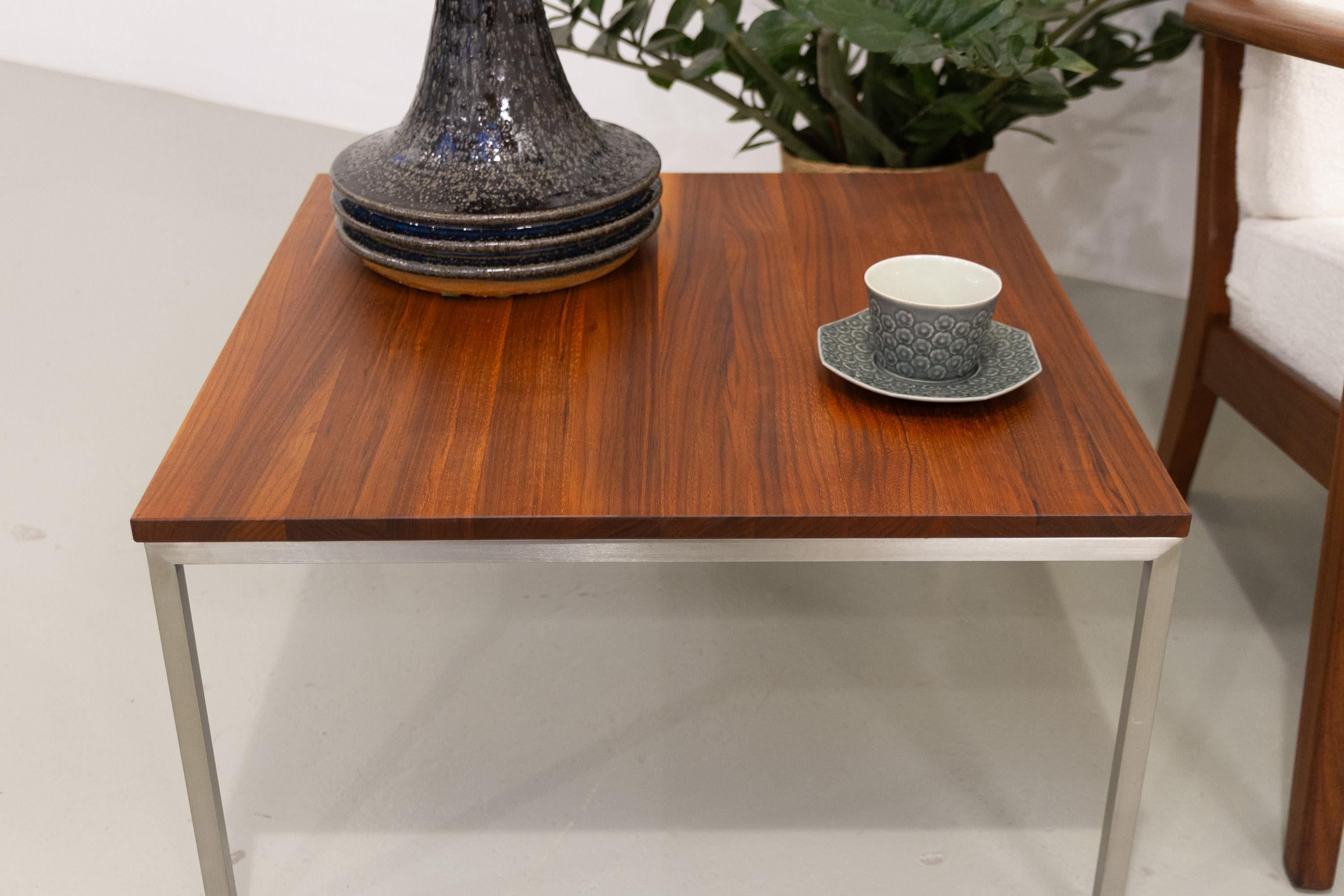 Danish Mid-Century Modern Lounge Table in Solid Teak and Steel, 1960s. For Sale 11