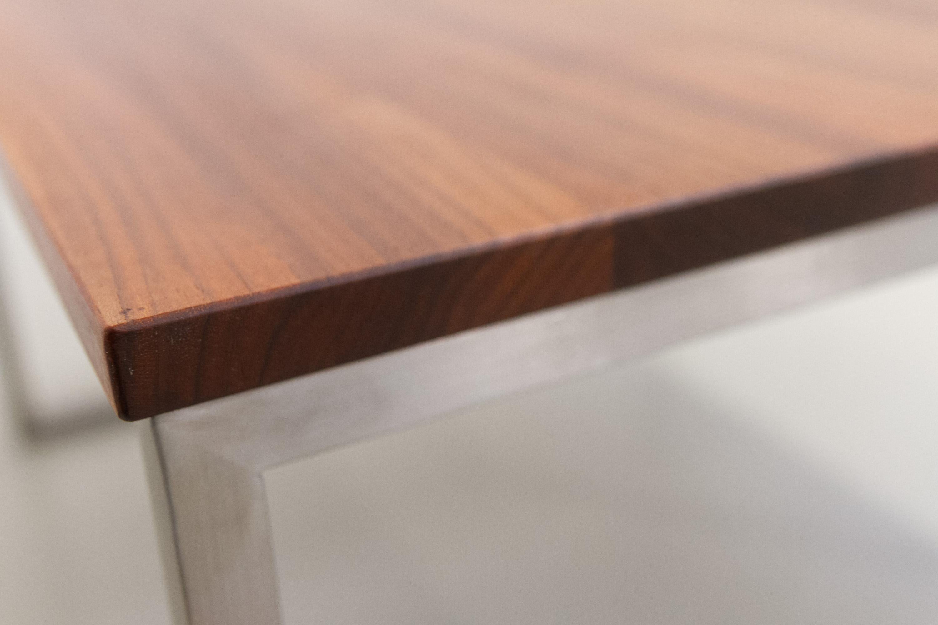 Danish Mid-Century Modern Lounge Table in Solid Teak and Steel, 1960s. For Sale 2