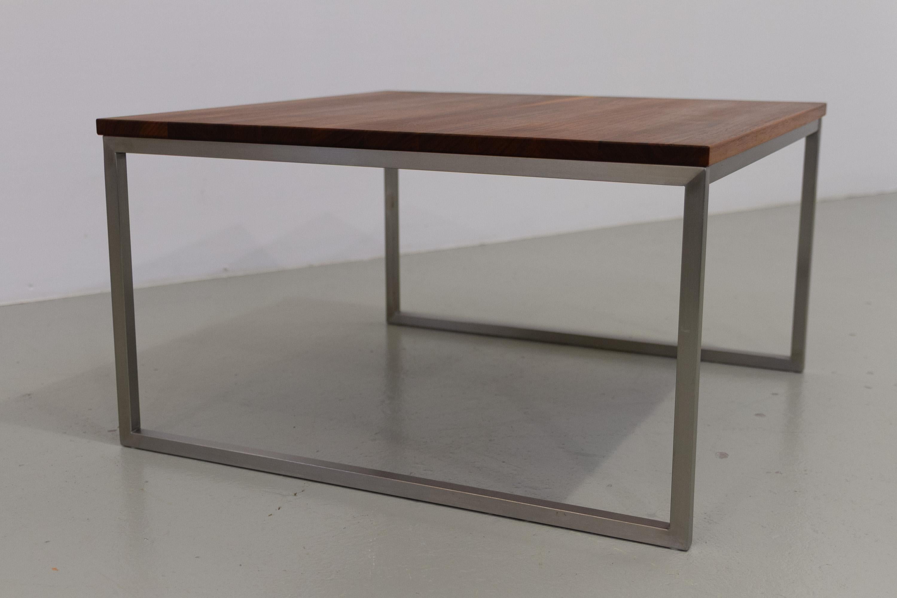 Danish Mid-Century Modern Lounge Table in Solid Teak and Steel, 1960s. For Sale 5