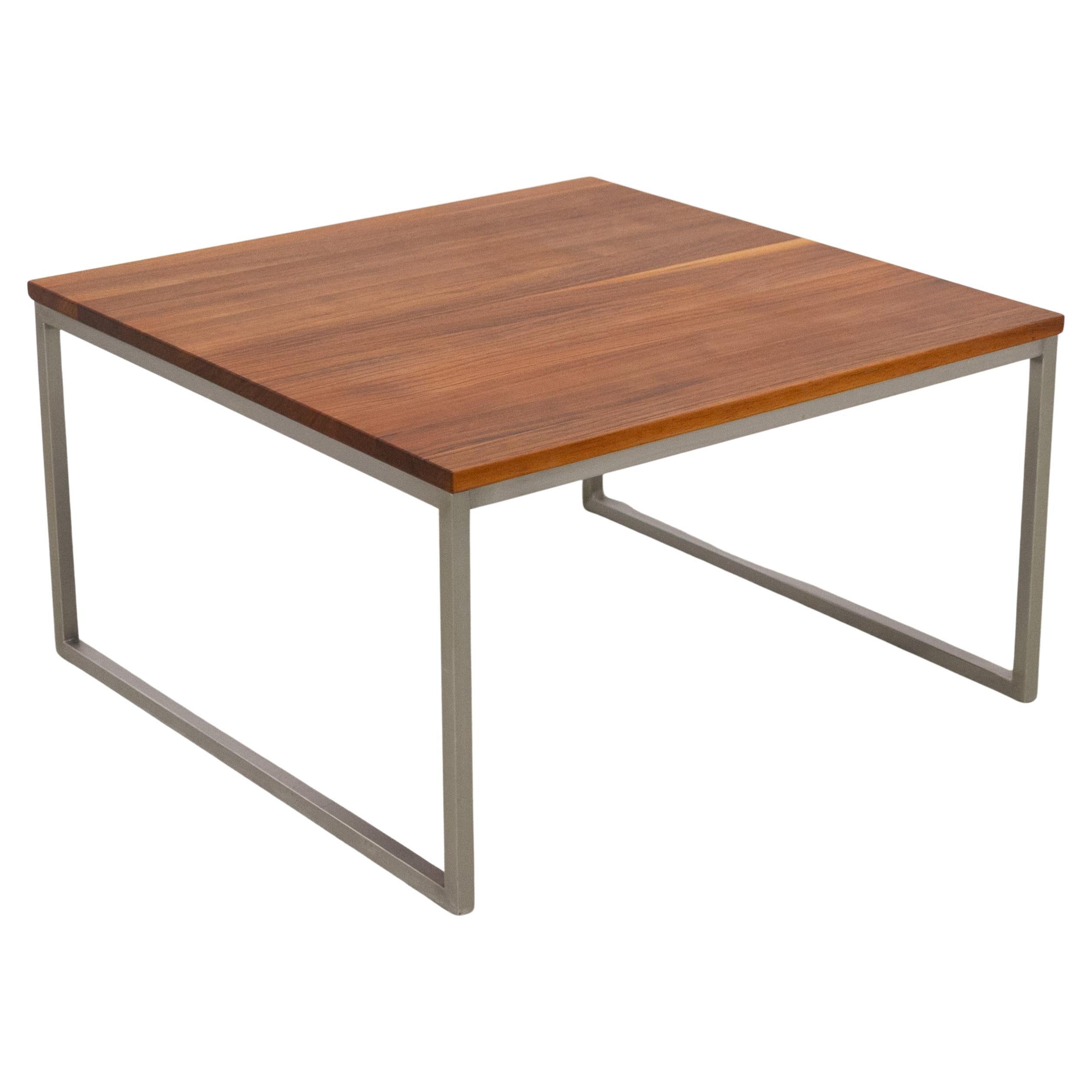 Danish Mid-Century Modern Lounge Table in Solid Teak and Steel, 1960s. For Sale