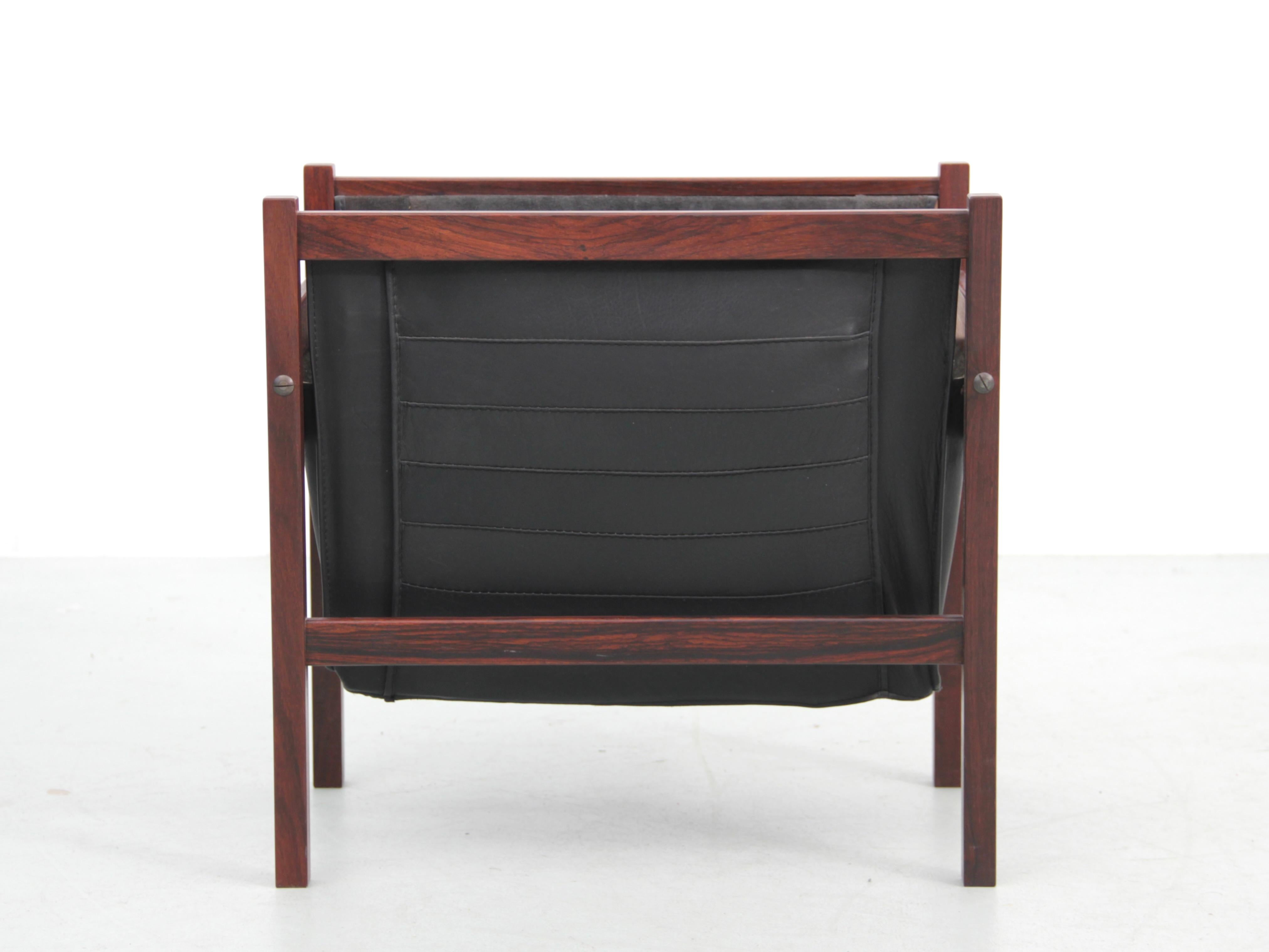 Late 20th Century Danish mid-century modern magazine holder in rio rosewood For Sale