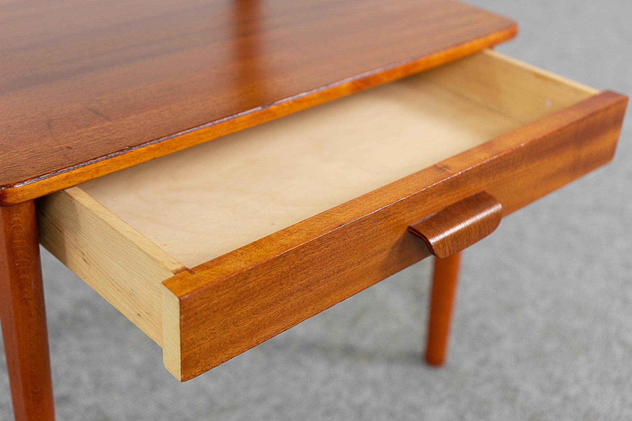 Veneer Danish Mid-Century Modern Mahogany Bedside Table For Sale