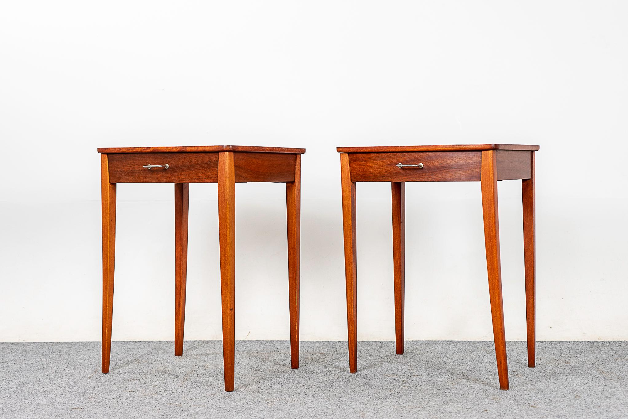 Danish Mid-Century Modern Mahogany Bedside Table Pair For Sale 2