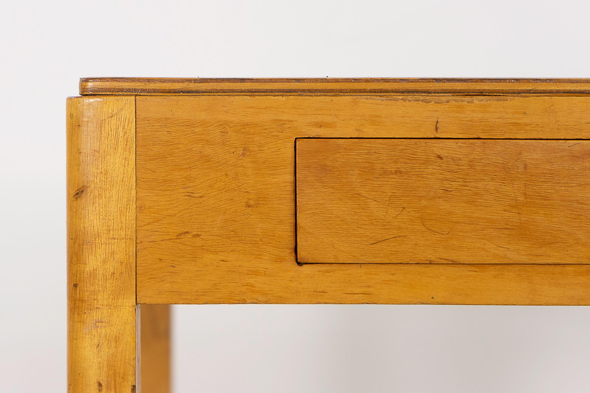 Veneer Danish Mid-Century Modern Maple Bedside Table  For Sale