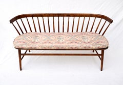 Danish Mid-Century Modern Spindle Back Settee Bench