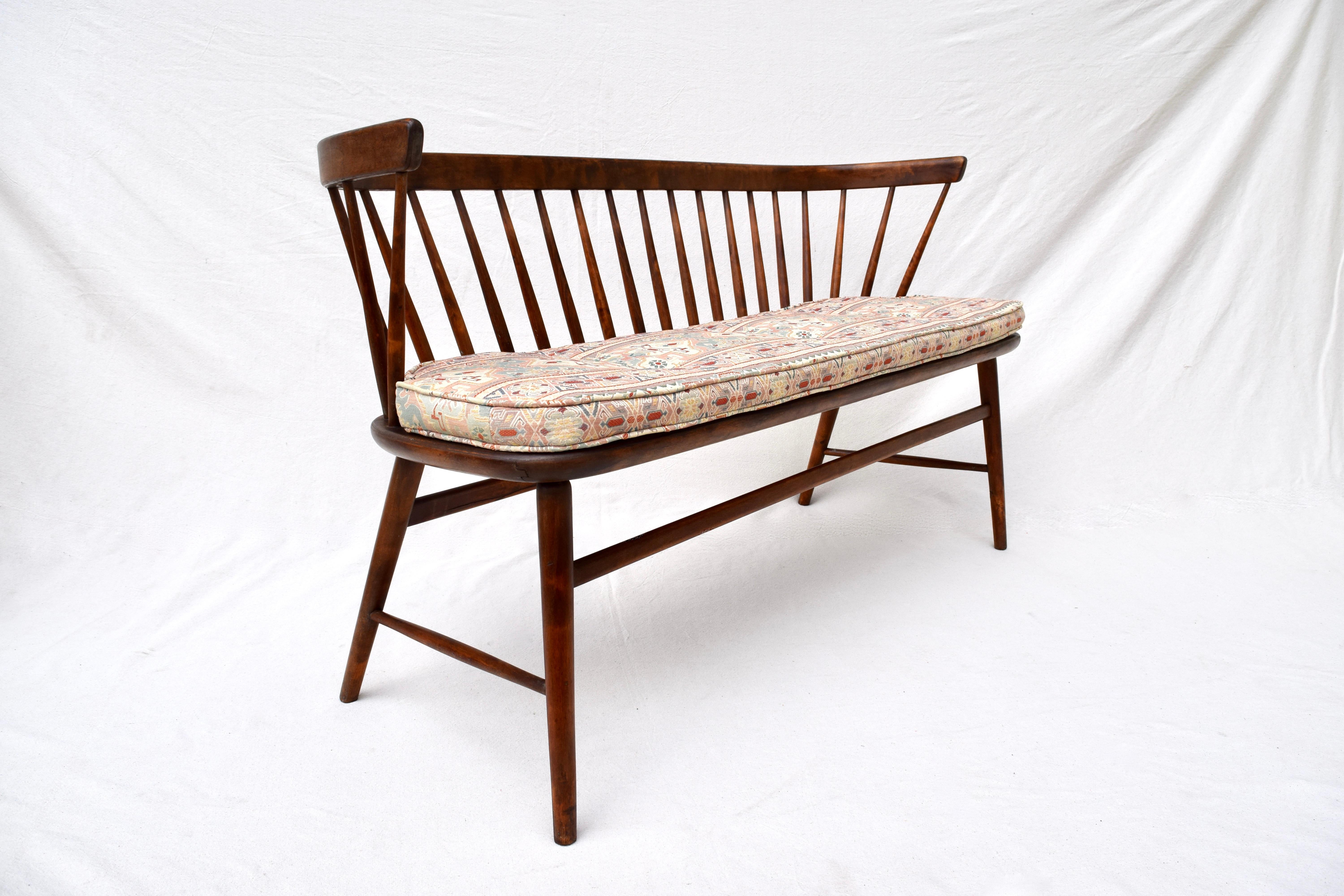 20th Century Danish Mid-Century Modern Spindle Back Settee Bench