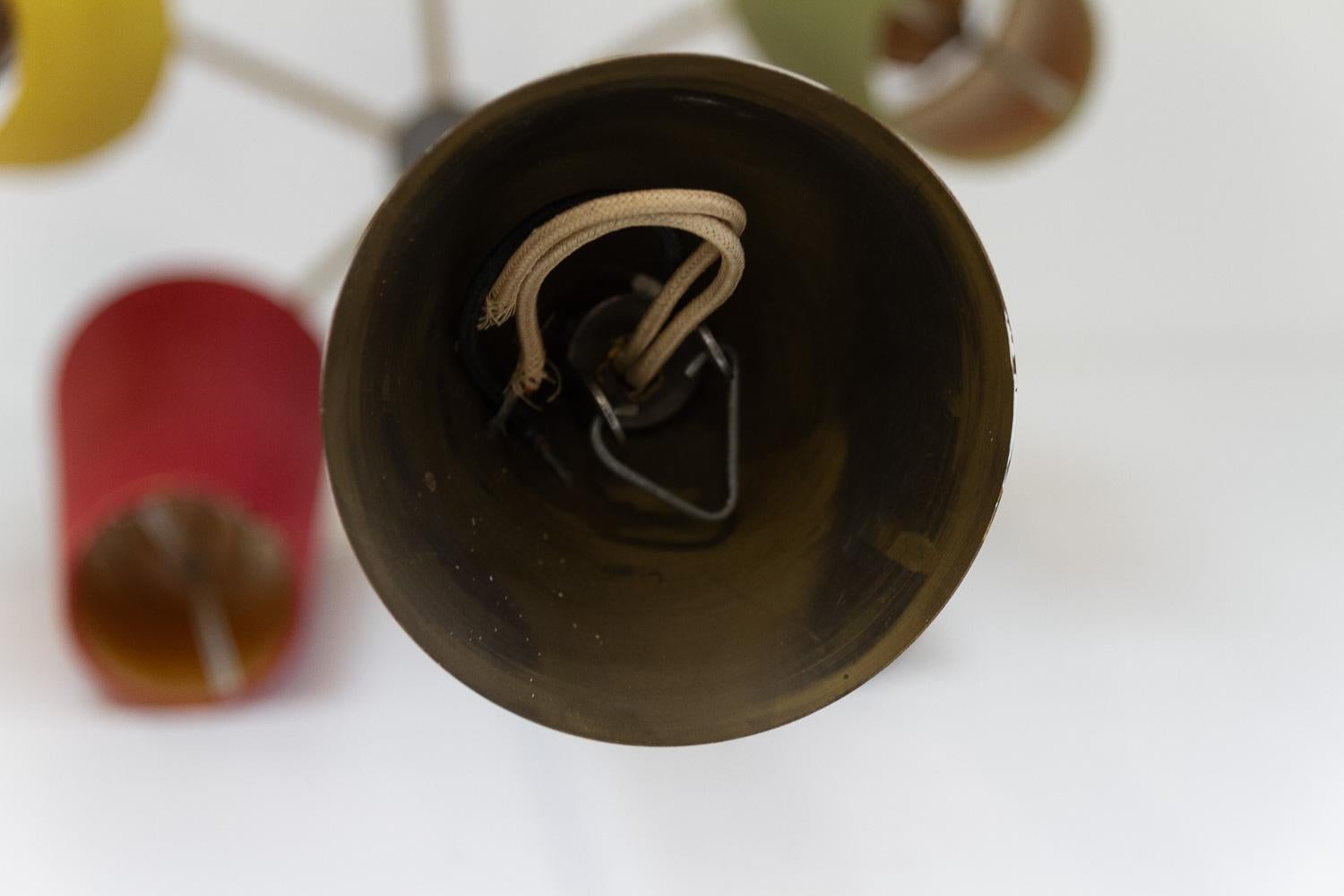 Lustre danois en laiton multicolore The Moderns, années 1950 en vente 11