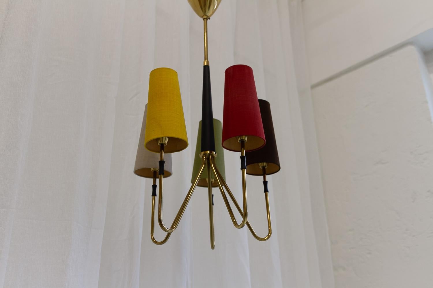 Danois Lustre danois en laiton multicolore The Moderns, années 1950 en vente