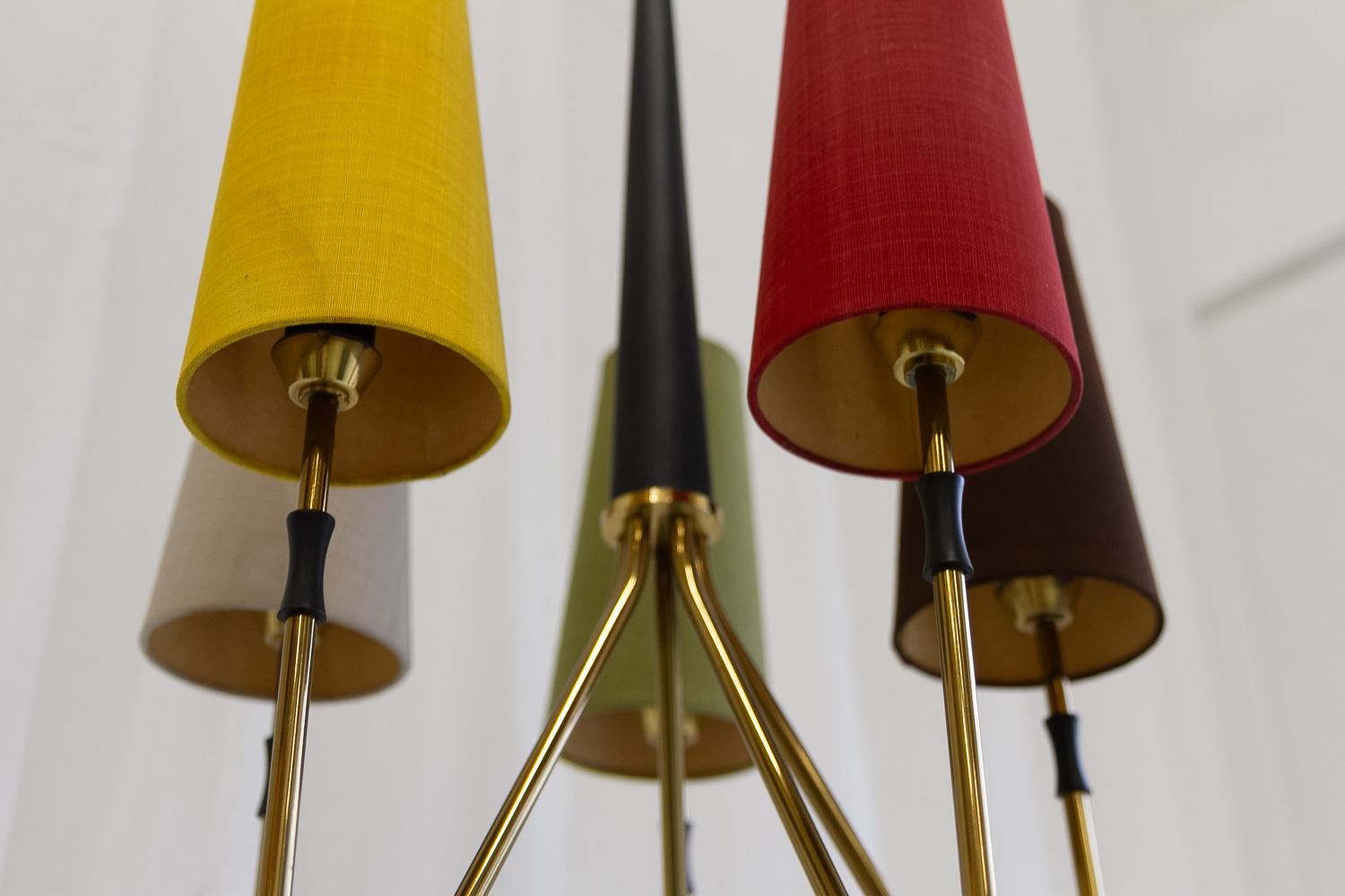 Lustre danois en laiton multicolore The Moderns, années 1950 Bon état - En vente à Asaa, DK