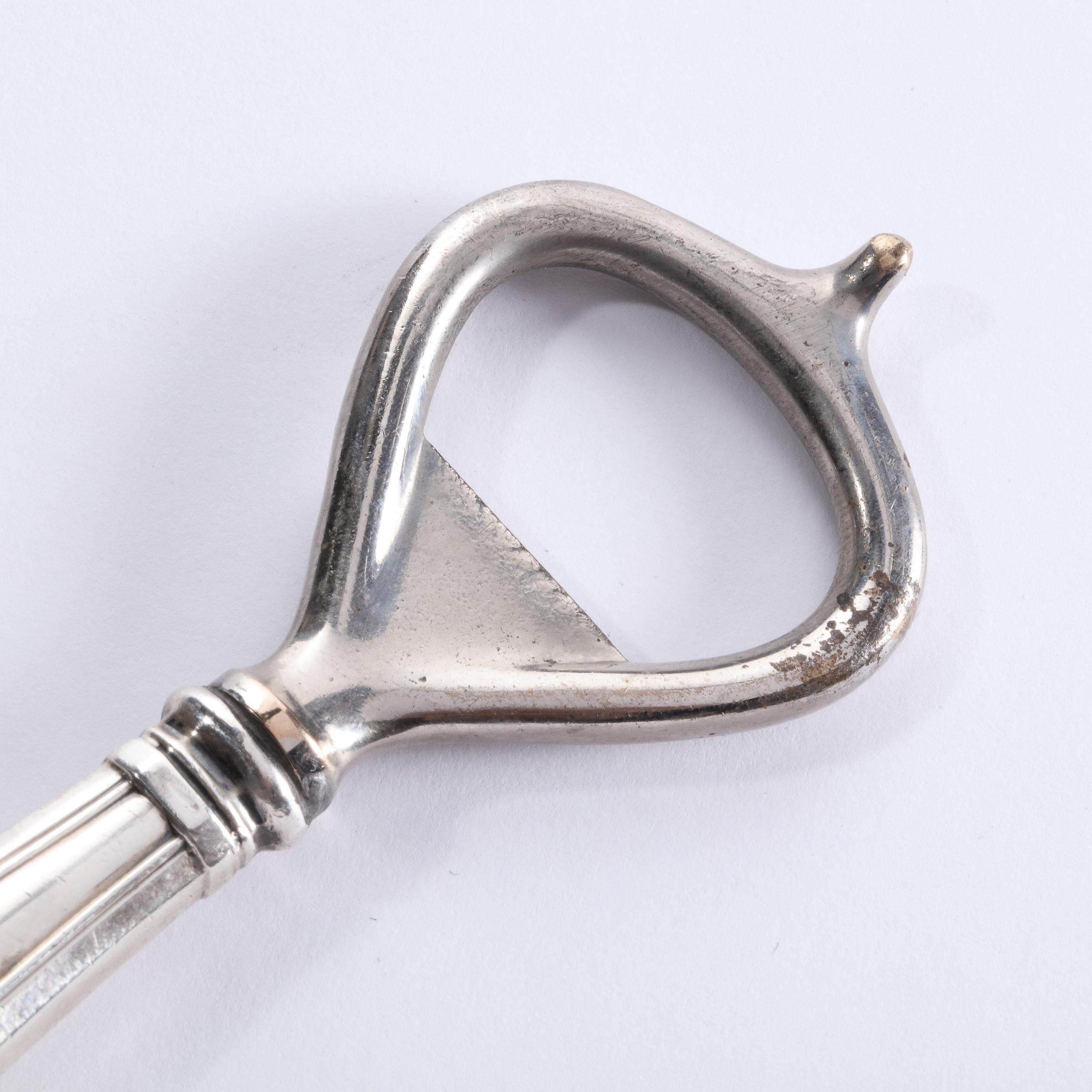 Danish Mid-Century Modern Neoclassical Style Sterling Silver Bottle Opener For Sale 6