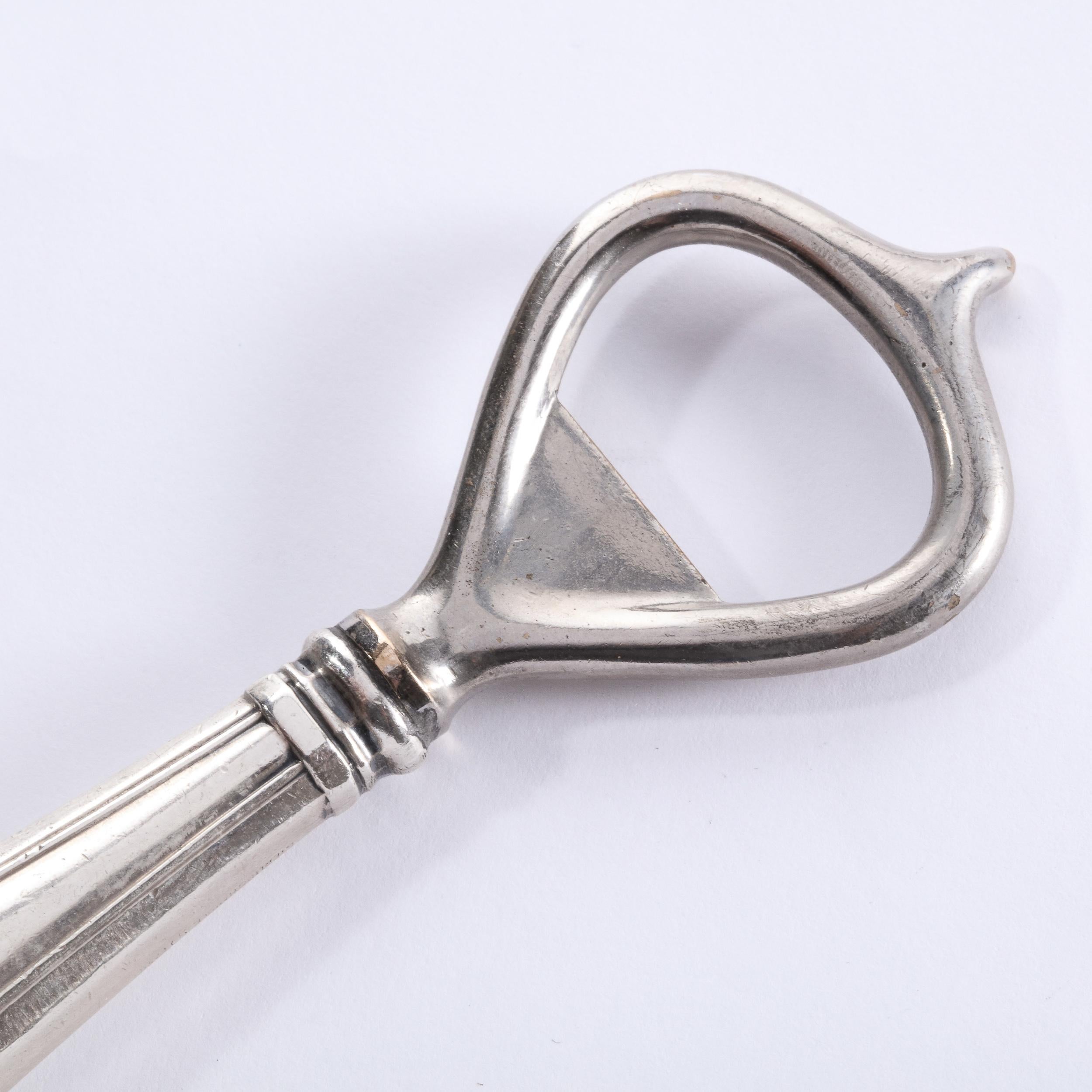 Danish Mid-Century Modern Neoclassical Style Sterling Silver Bottle Opener For Sale 7