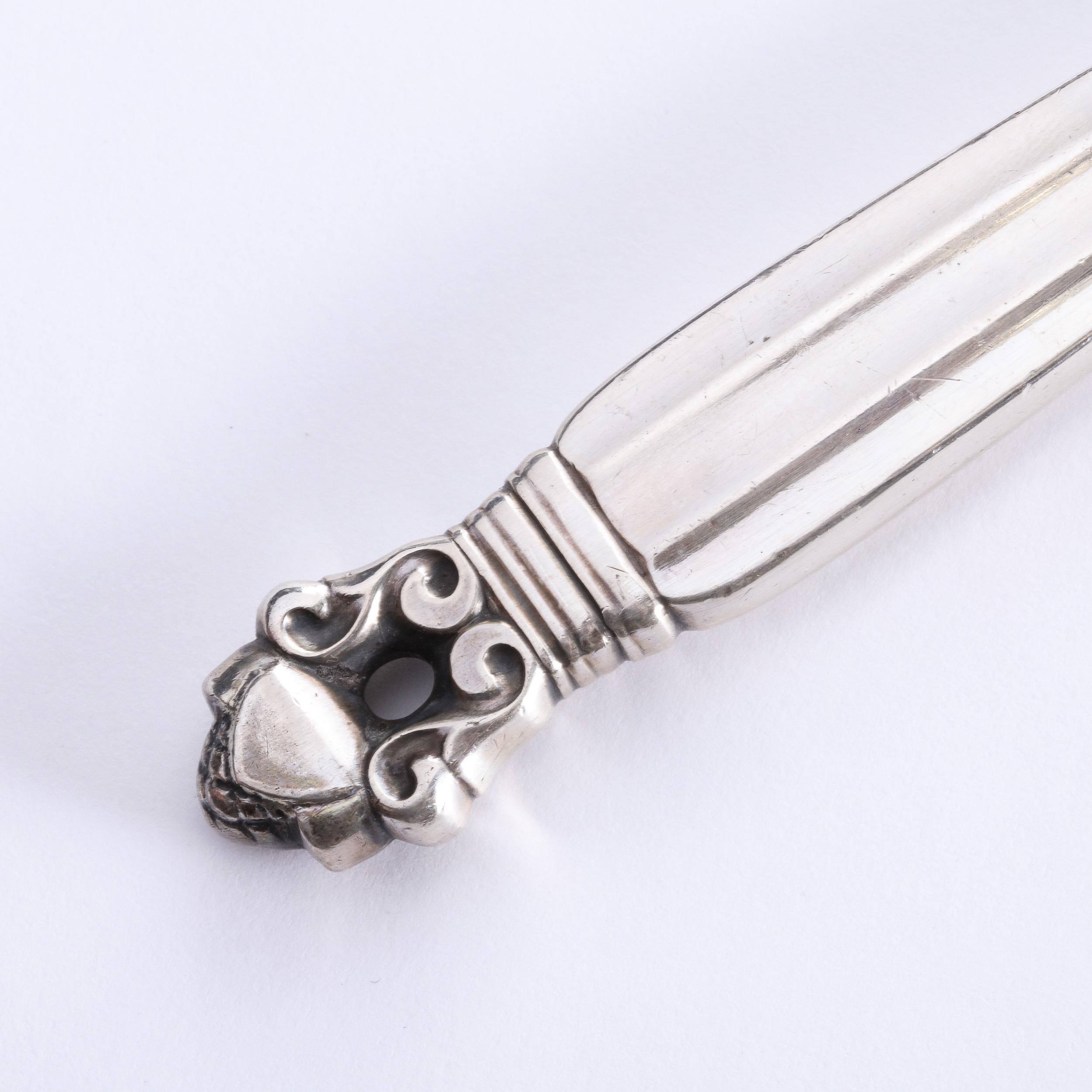 Polished Danish Mid-Century Modern Neoclassical Style Sterling Silver Bottle Opener For Sale