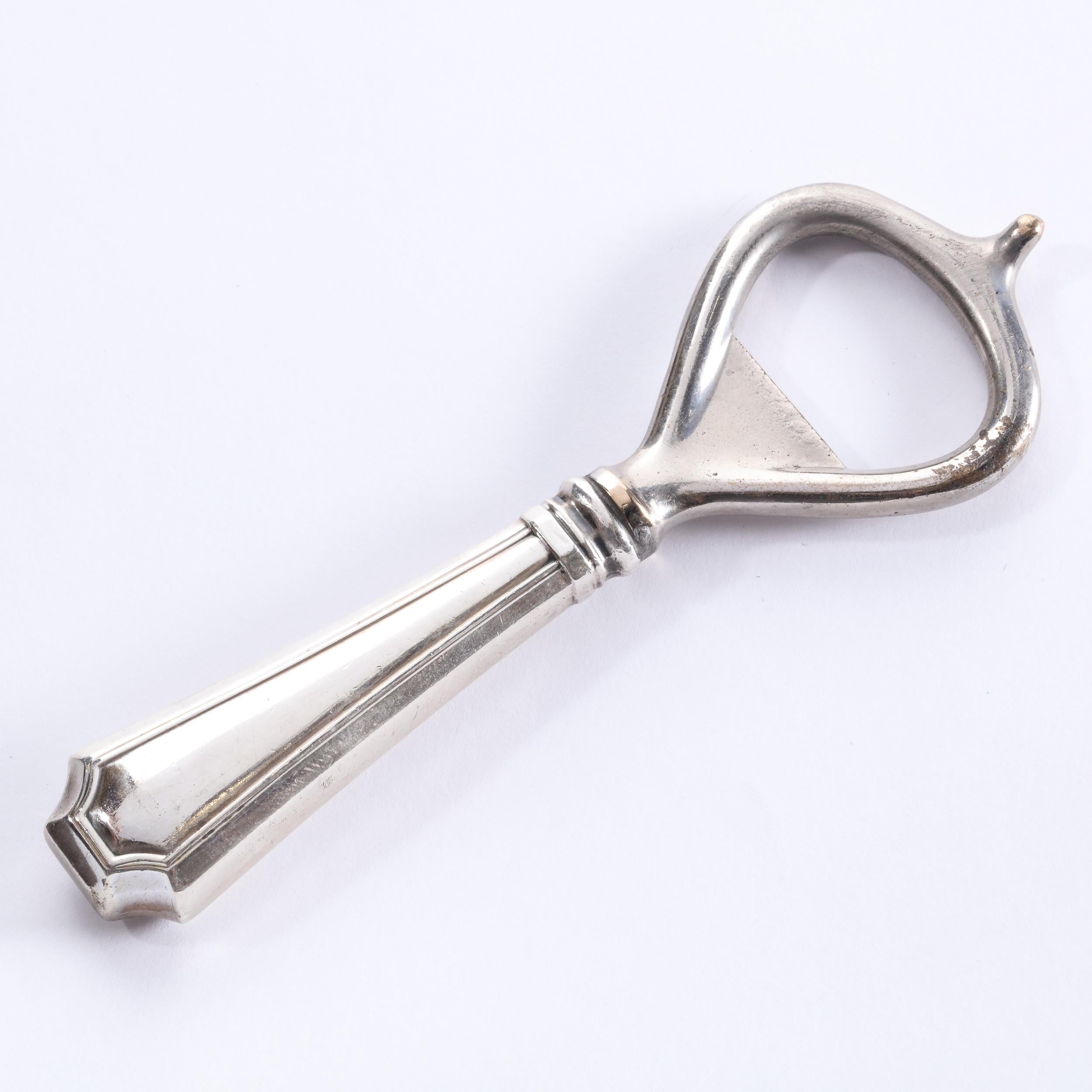 Danish Mid-Century Modern Neoclassical Style Sterling Silver Bottle Opener For Sale 3