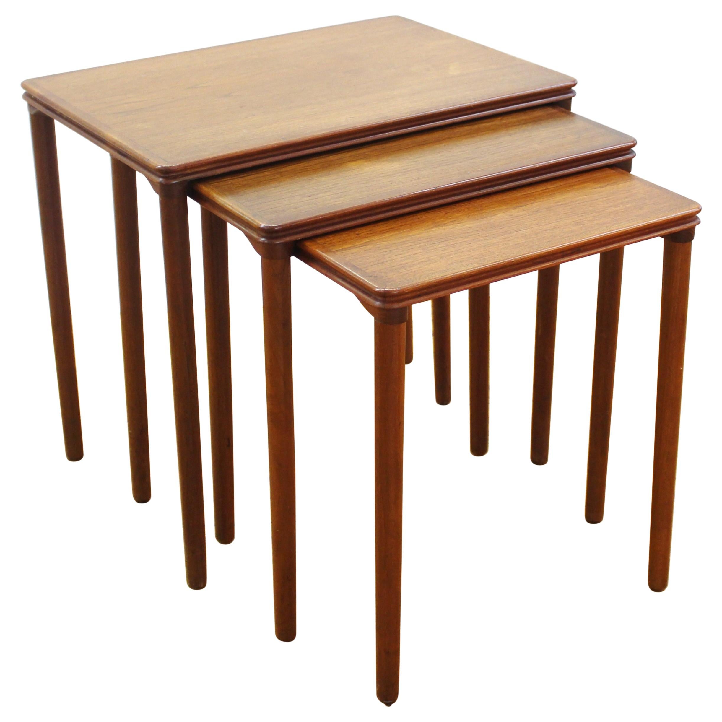 Mid Century Danish Teak Nesting Tables at 1stDibs