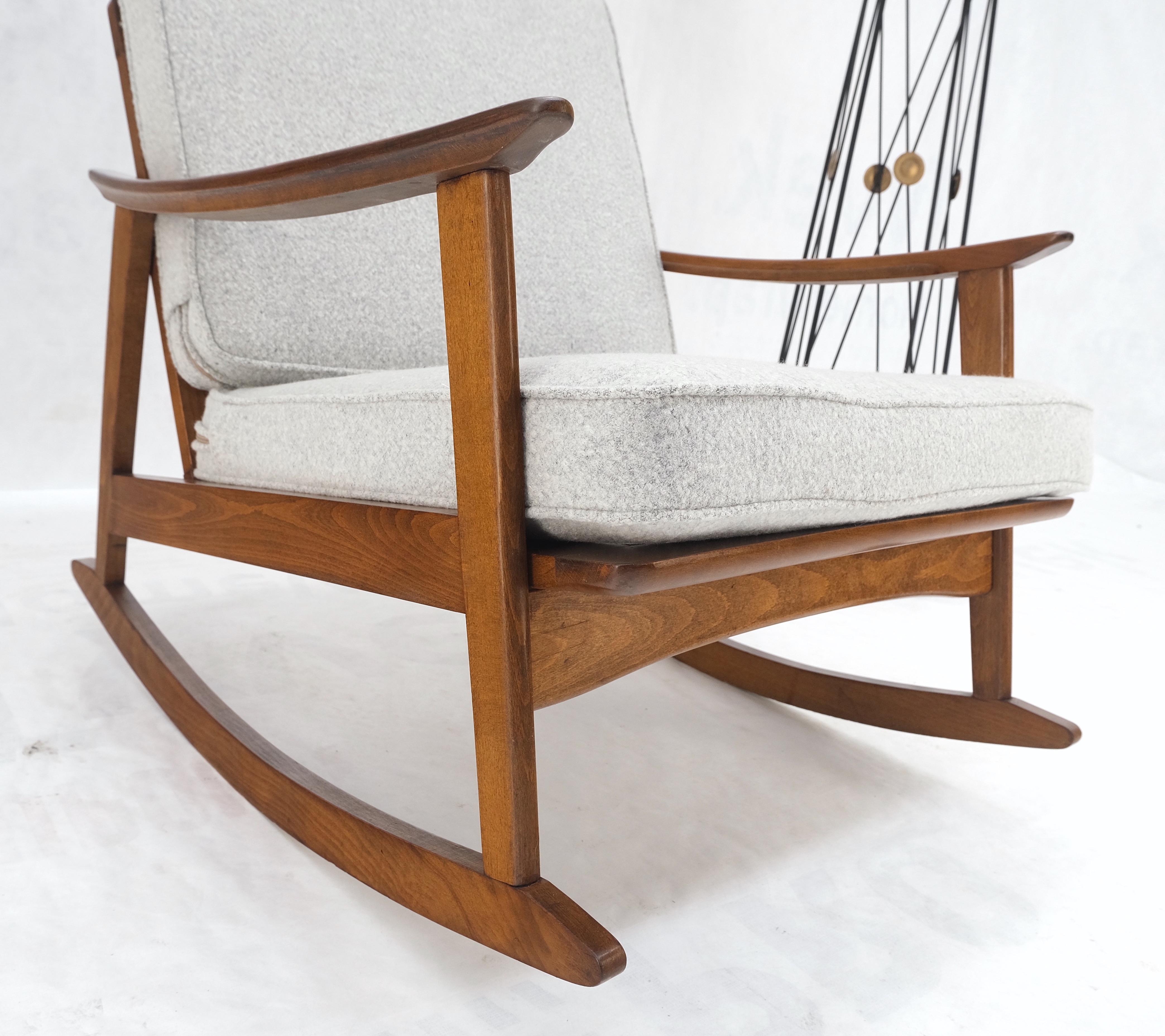 gray rocking chair with mint
