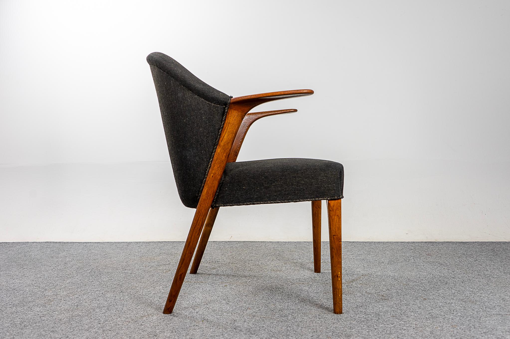 Tappezzeria Poltrona danese di metà secolo moderna in Oak