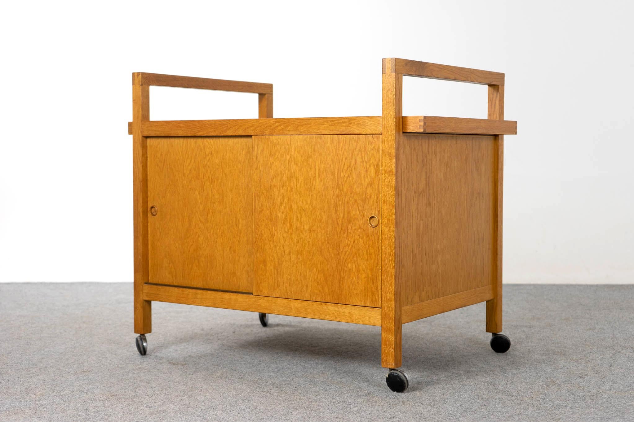 Danish Mid-Century Modern Oak Bar Cart 3