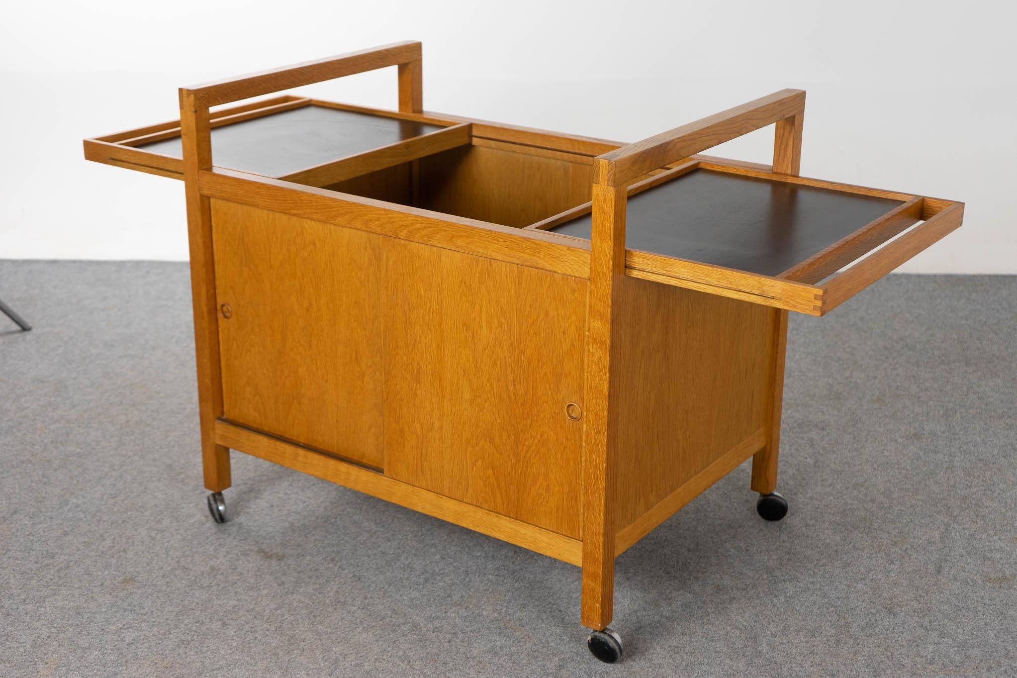 Danish Mid-Century Modern Oak Bar Cart 4