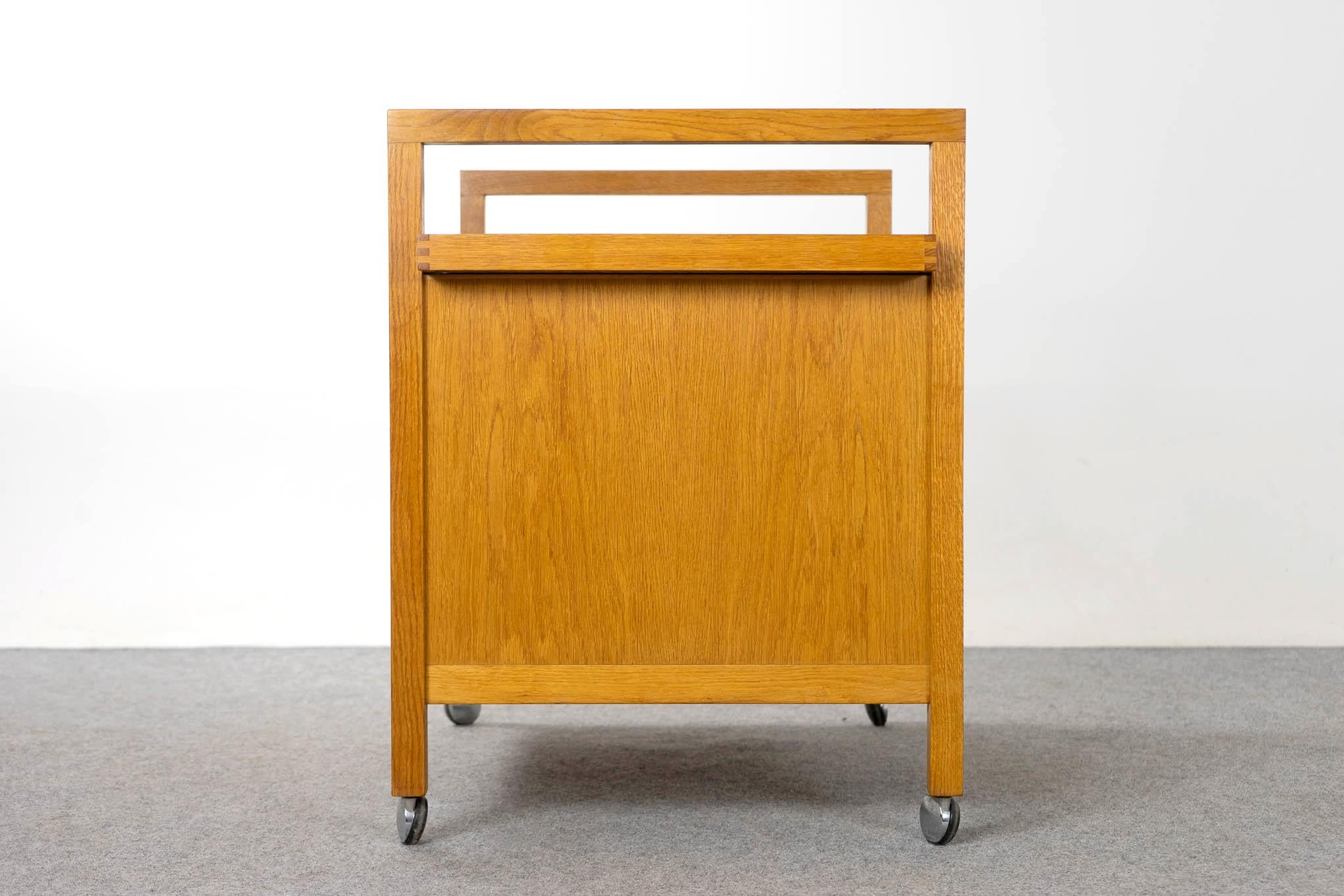 Danish Mid-Century Modern Oak Bar Cart 9