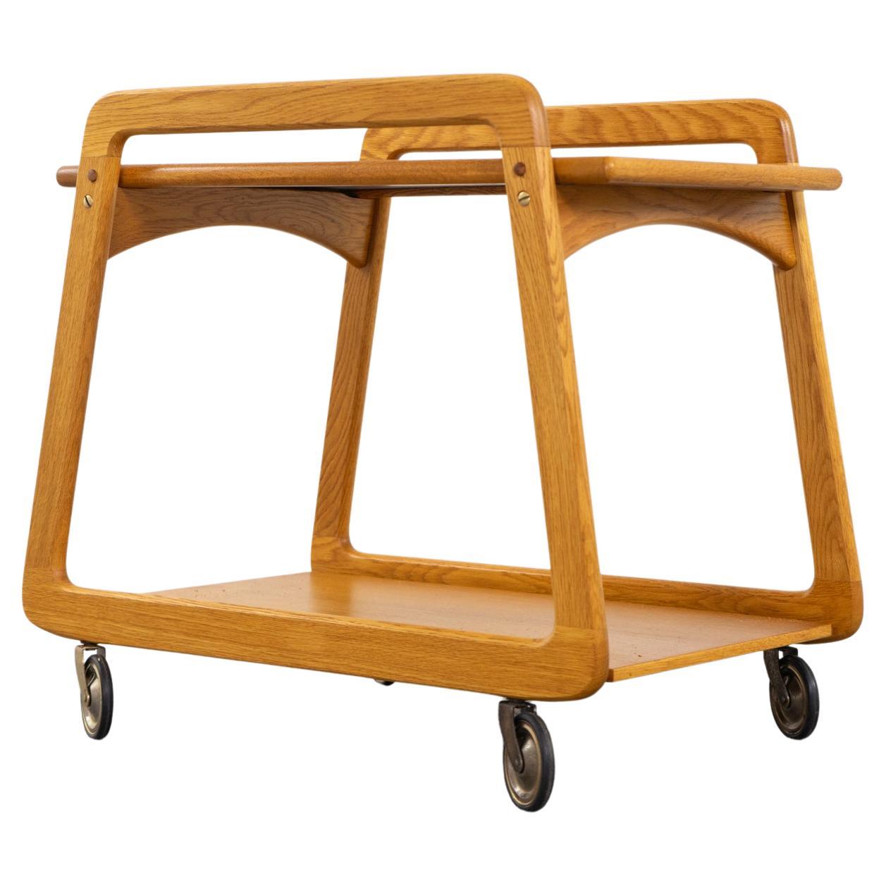 Danish Mid-Century Modern Oak Bar Cart