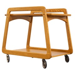 Danish Mid-Century Modern Oak Bar Cart