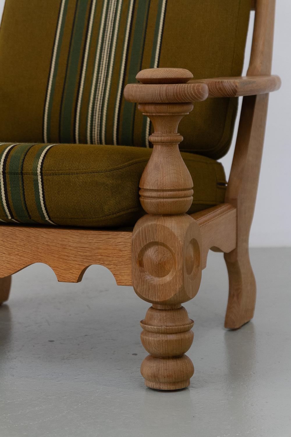 Danish Mid-Century Modern Oak Lounge Chair in Kjærnulf Style, 1960s. For Sale 6