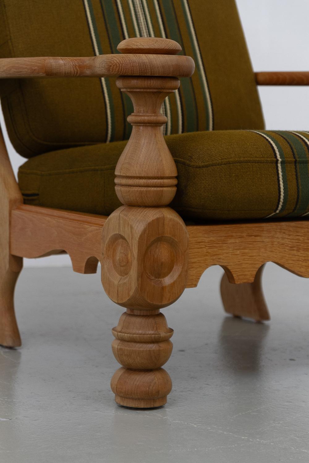 Danish Mid-Century Modern Oak Lounge Chair in Kjærnulf Style, 1960s. For Sale 8