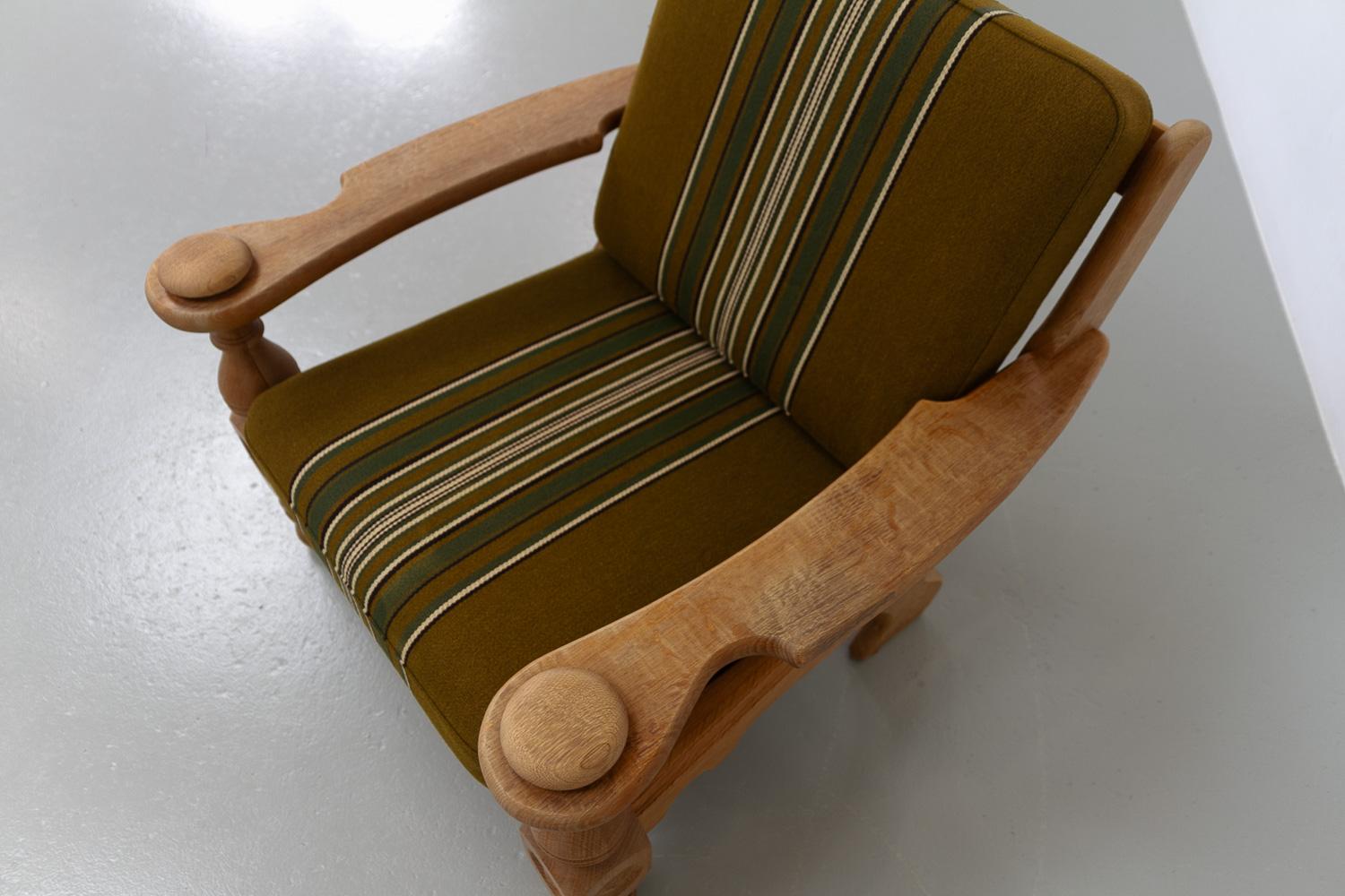 Danish Mid-Century Modern Oak Lounge Chair in Kjærnulf Style, 1960s. For Sale 10