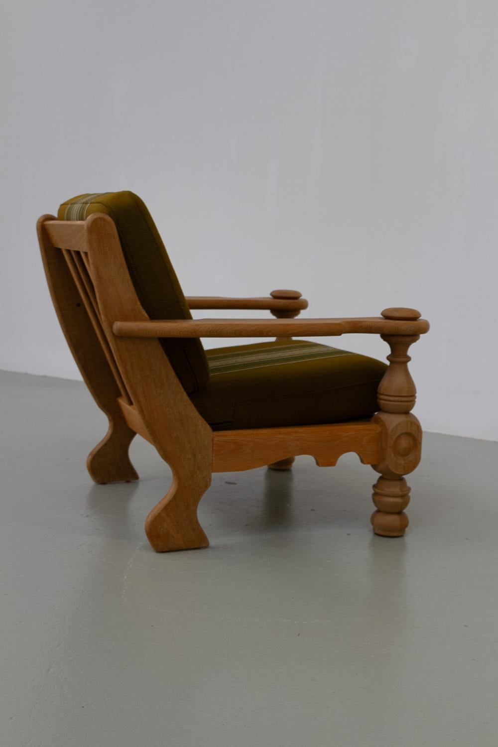 Mid-20th Century Danish Mid-Century Modern Oak Lounge Chair in Kjærnulf Style, 1960s. For Sale