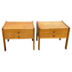 Danish Mid-Century Modern Oak Nightstands