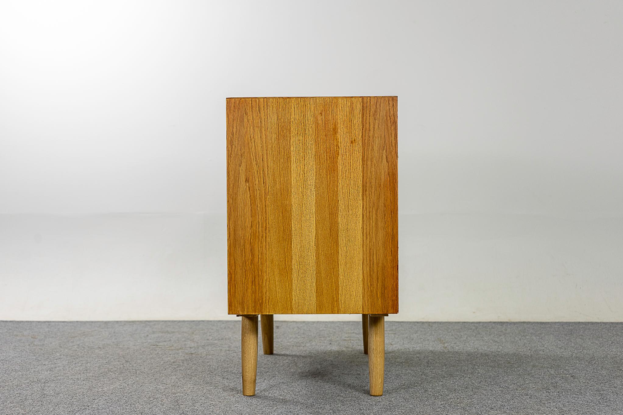 Danish Mid-Century Modern Oak Sliding Door Cabinet Sideboard For Sale 3