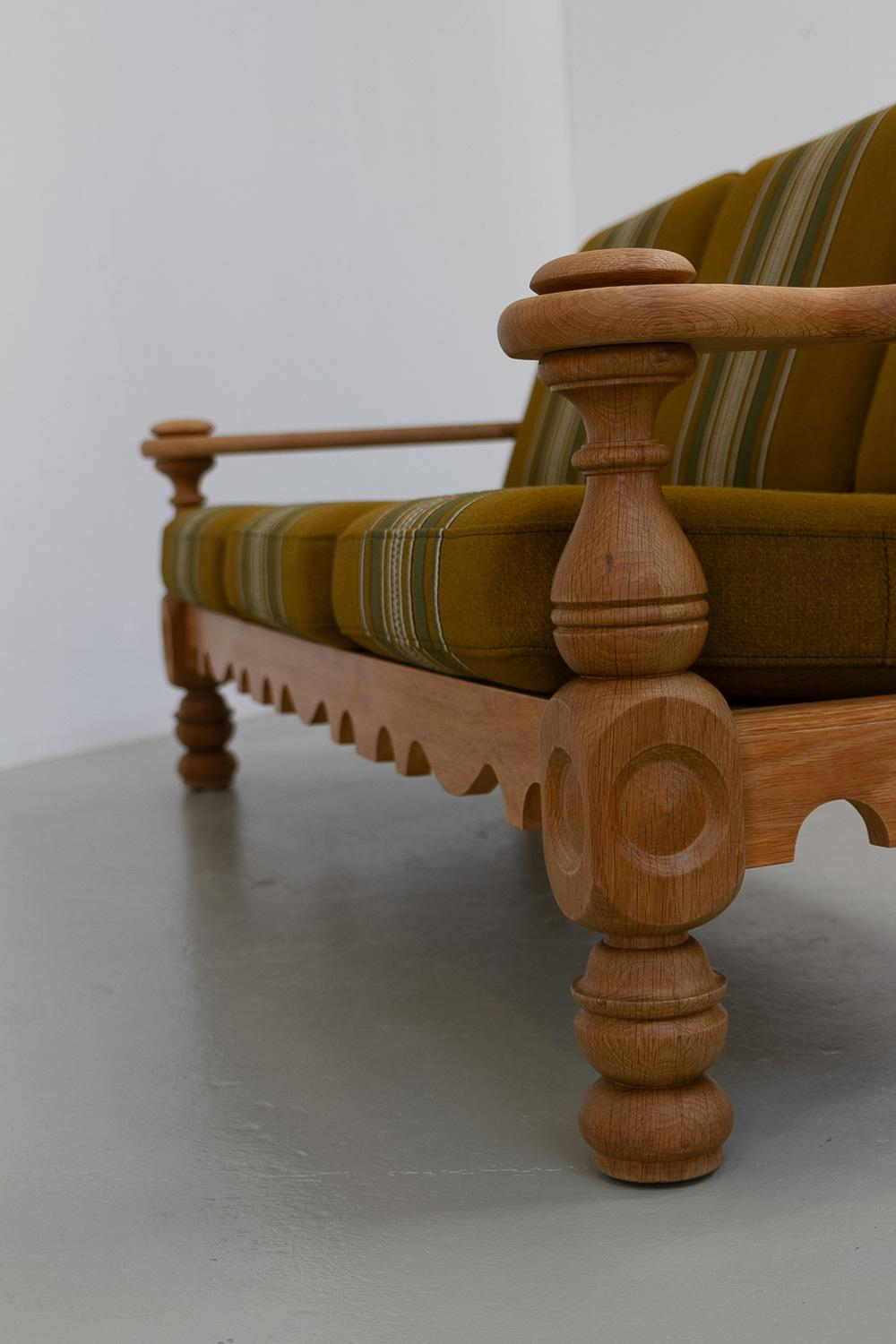 Divano danese di metà secolo in Oak in stile Kjærnulf, anni '60. in vendita 8