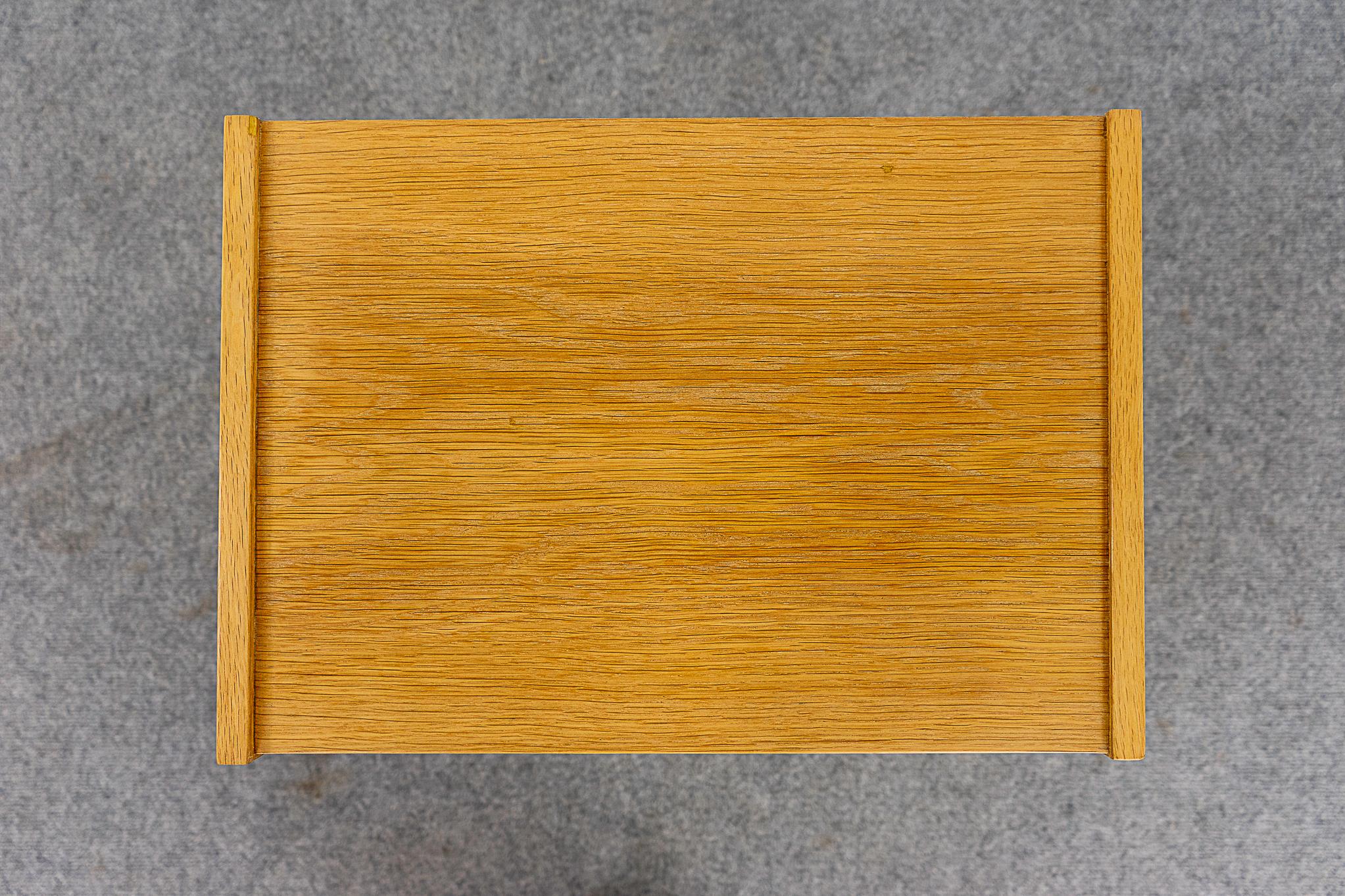 Scandinavian Modern Danish Mid-Century Modern Oak & Tile Bedside Table For Sale