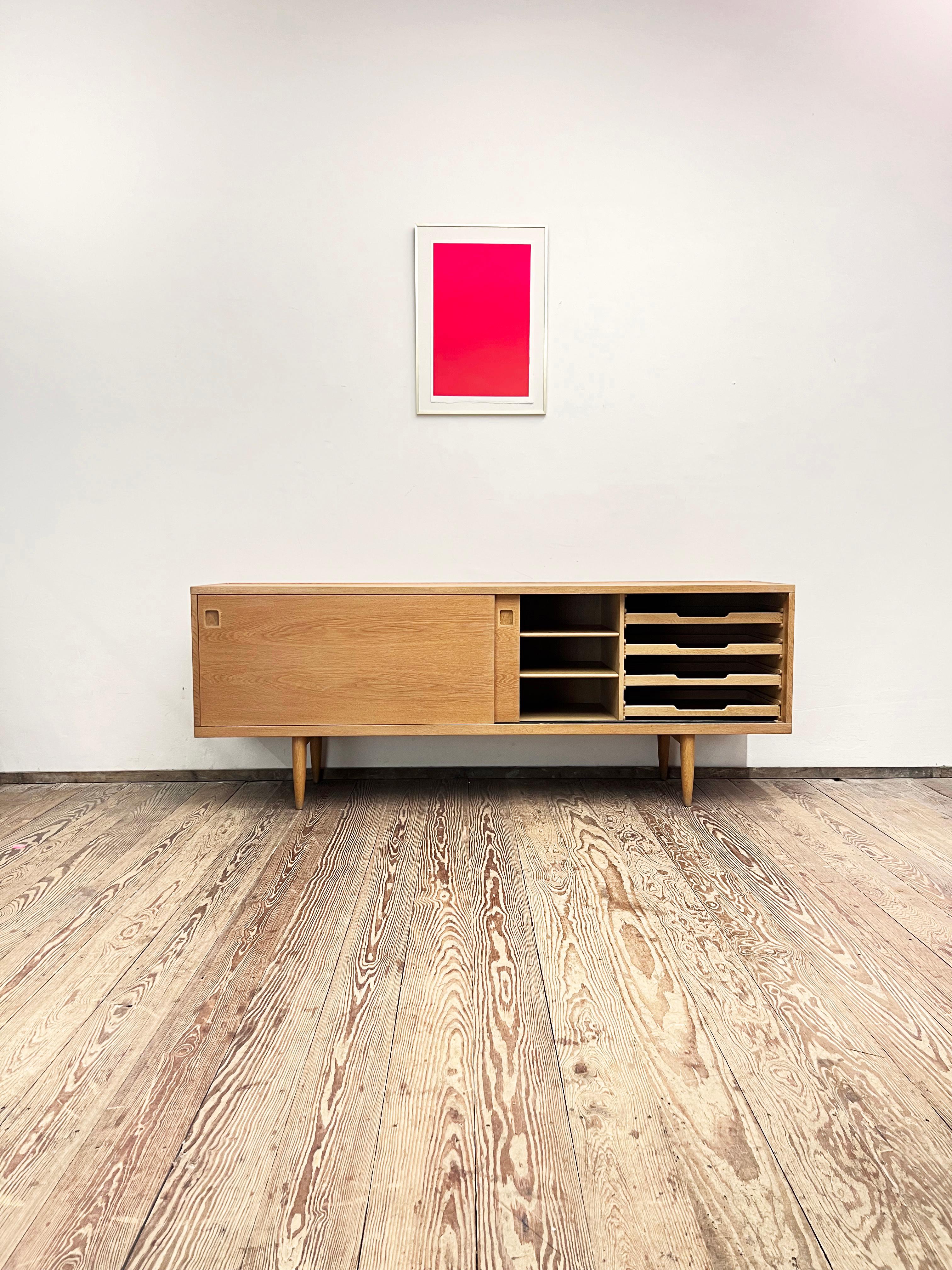 Mid-20th Century Danish Mid-Century Modern Oak Wood Sideboard, Niels O. Møller for J.L. Moller For Sale
