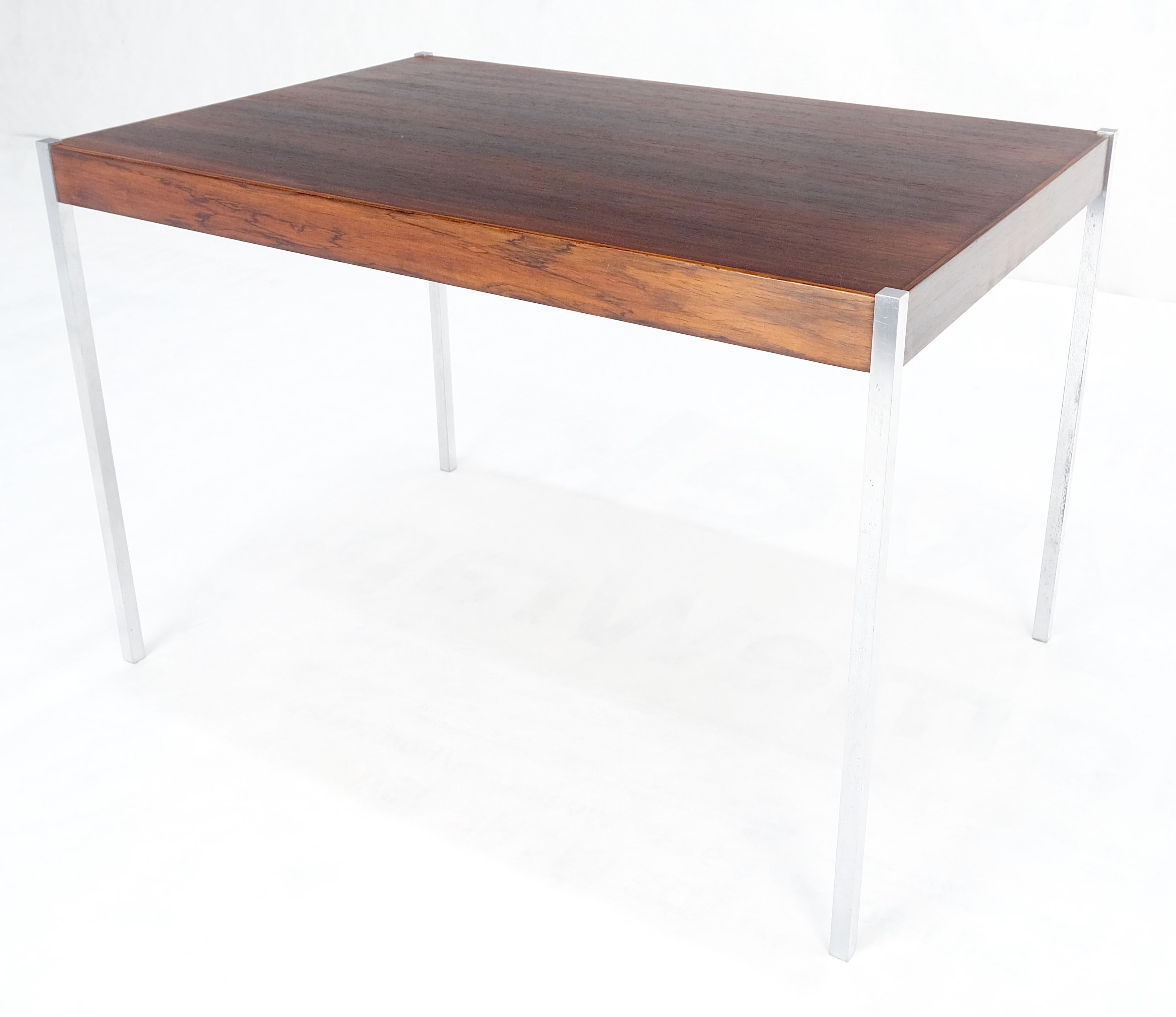 Chrome Danish Mid-Century Modern Occasional Side End or Coffee Table in Rosewood For Sale