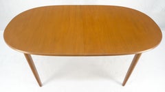Danish Mid Century Modern Oval Teak 18" Pop up Hide Away Leaf Dining Table MINT