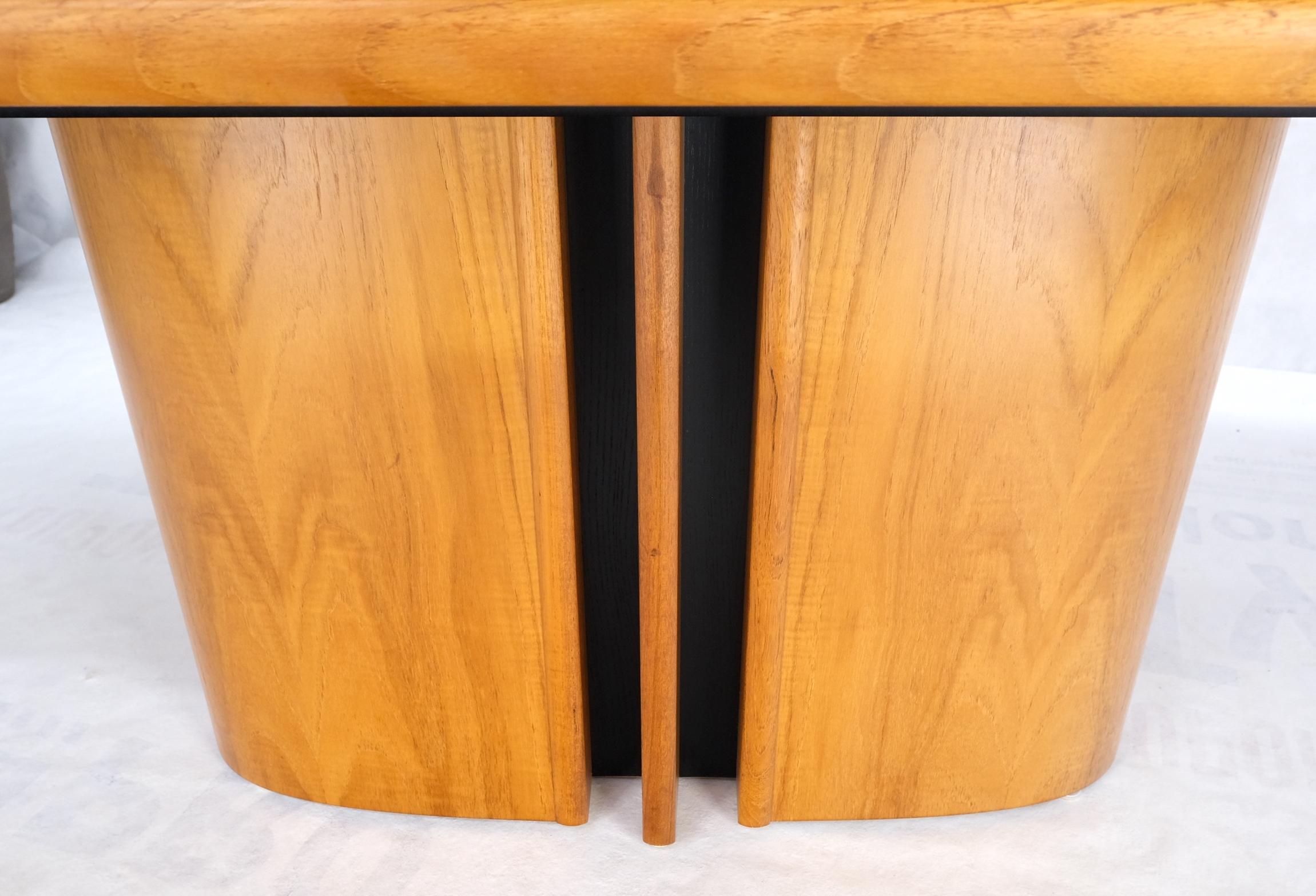 Danish Mid-Century Modern Oval Teak Dining Table w/ Pop Up Leaf Extension MINT! 4