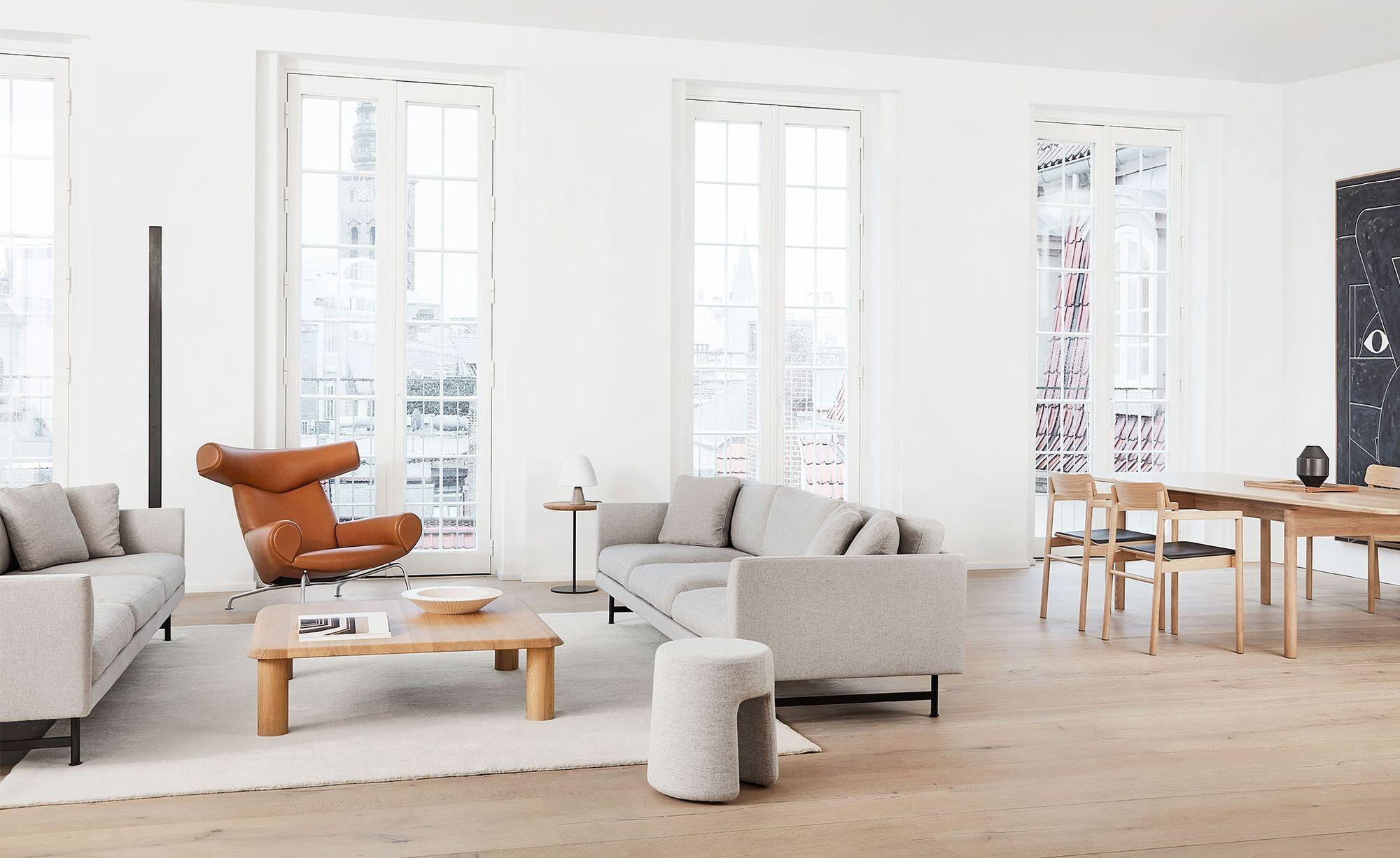 Danish Mid-Century Modern Ox Lounge Chair and Ottoman by Hans Wegner, Jørgensen For Sale 7