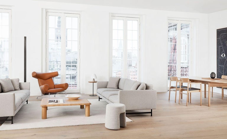 Danish Mid-Century Modern Ox Lounge Chair and Ottoman by Hans Wegner