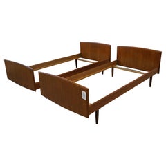 Danish Mid-Century Modern Pair Teak Single Bed Frames, *European Size*