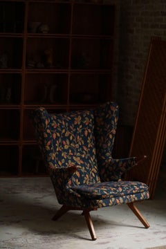 Danish Mid Century Modern, Papa Bear Wingback Lounge Chair in Teak, 1960s