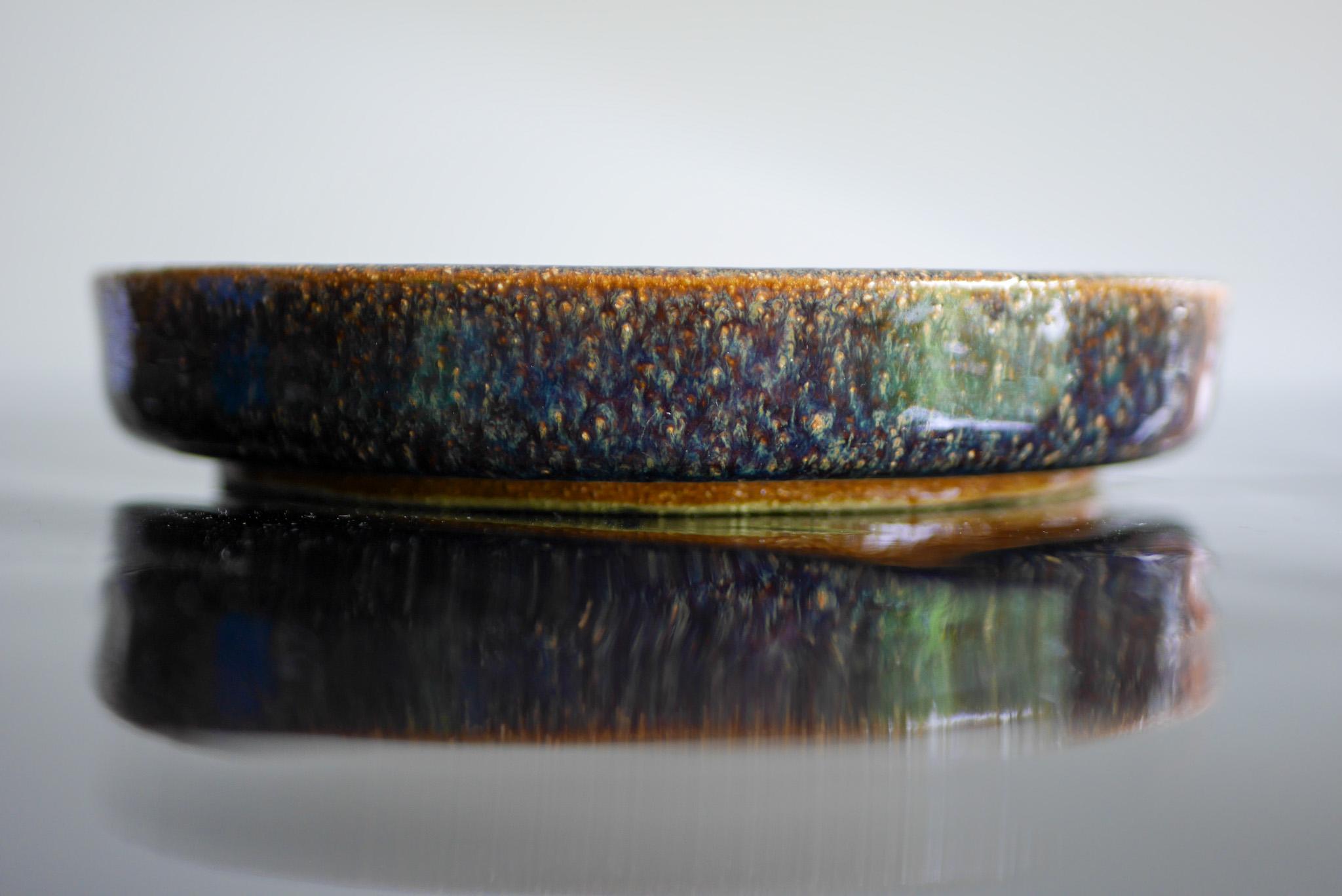Ceramic Danish Mid-Century Modern Pottery Plate or Vide-poche by Michael Andersen, 1960s For Sale