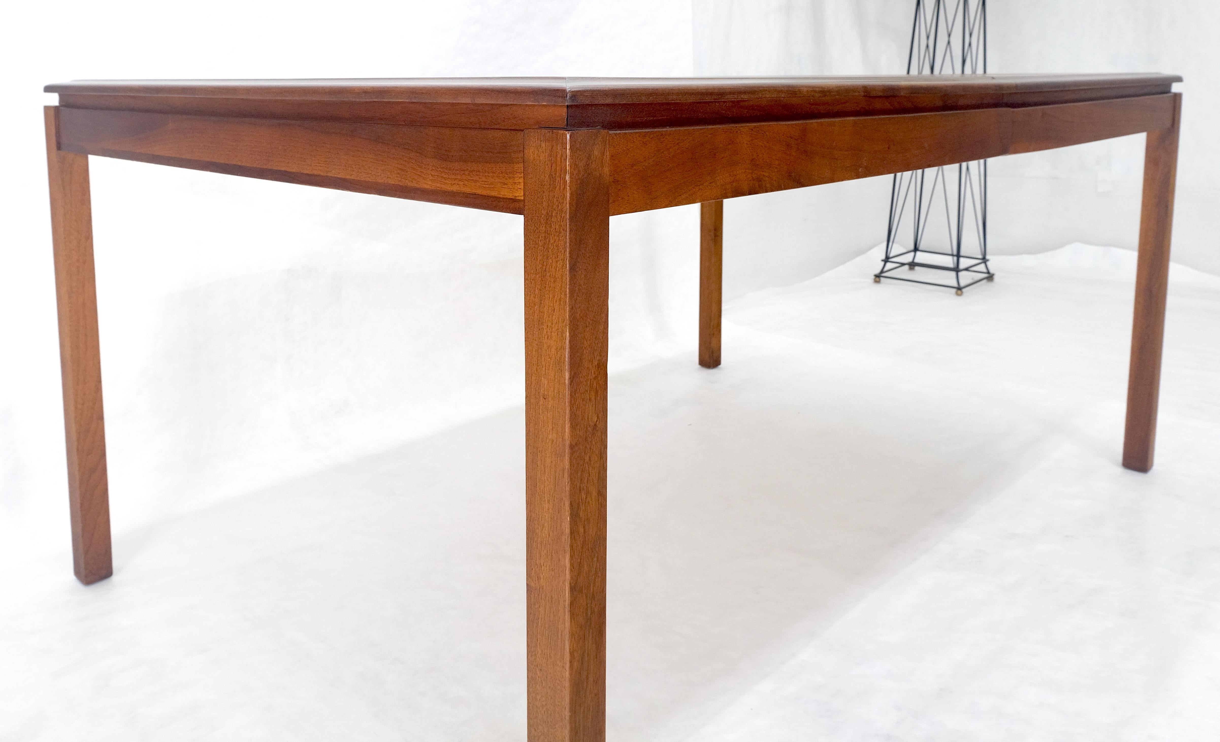 Danish Mid Century Modern Rectangle Walnut Dining Table w 2x18